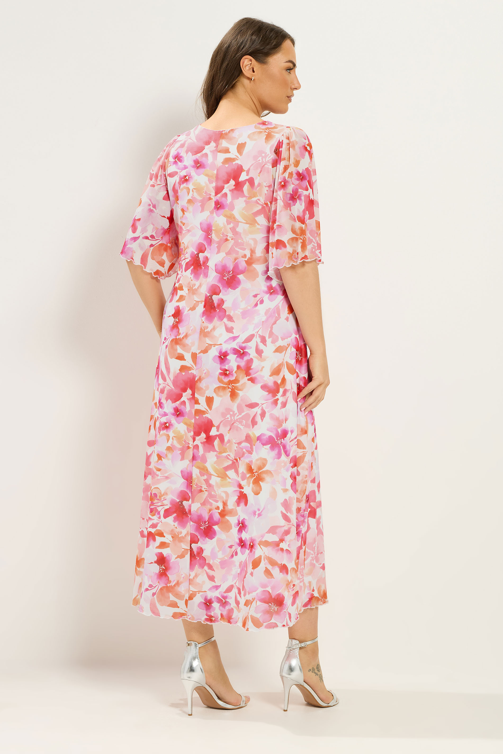 YOURS Plus Size Pink Floral Maxi Dress | Yours Clothing 4