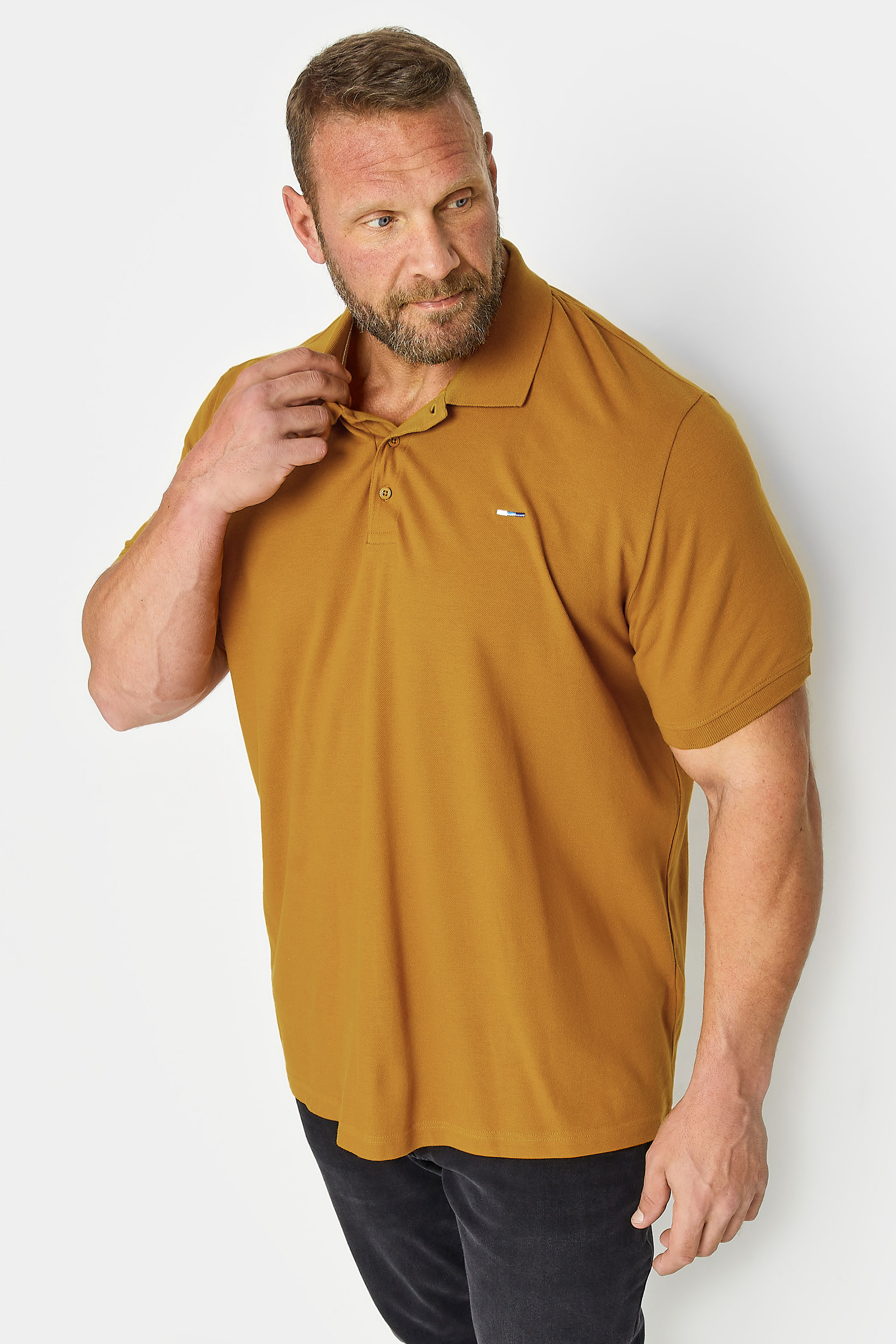 BadRhino Mustard Yellow Essential Polo Shirt | BadRhino 3