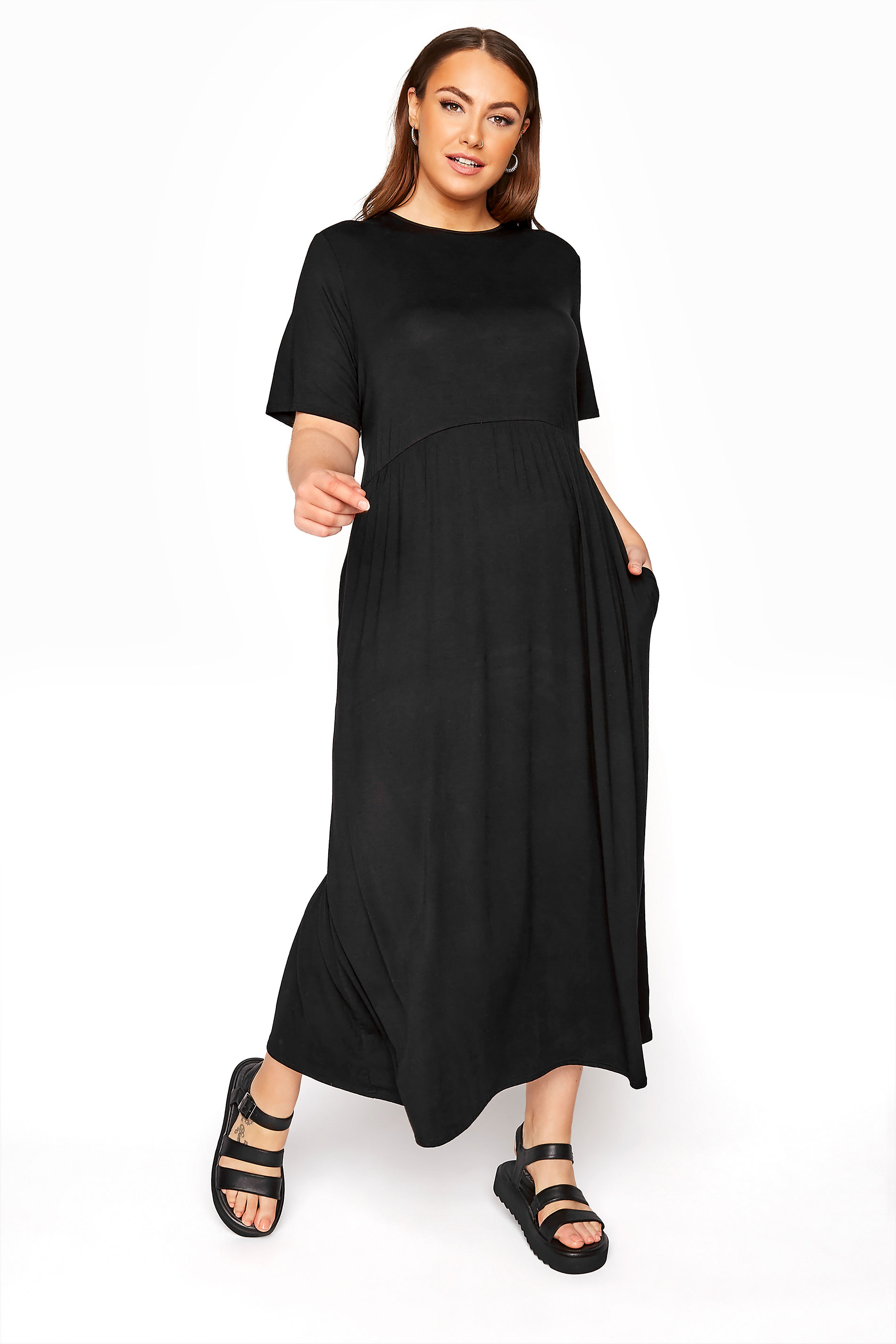 LIMITED COLLECTION Curve Black Throw On Maxi Dress_A.jpg