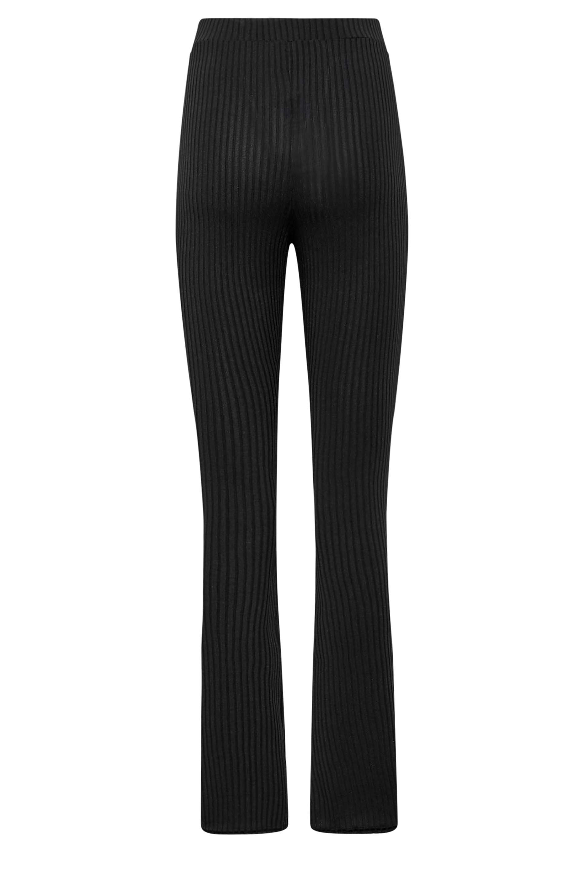 LTS Tall Women's Black Ribbed Flared Trousers | Long Tall Sally