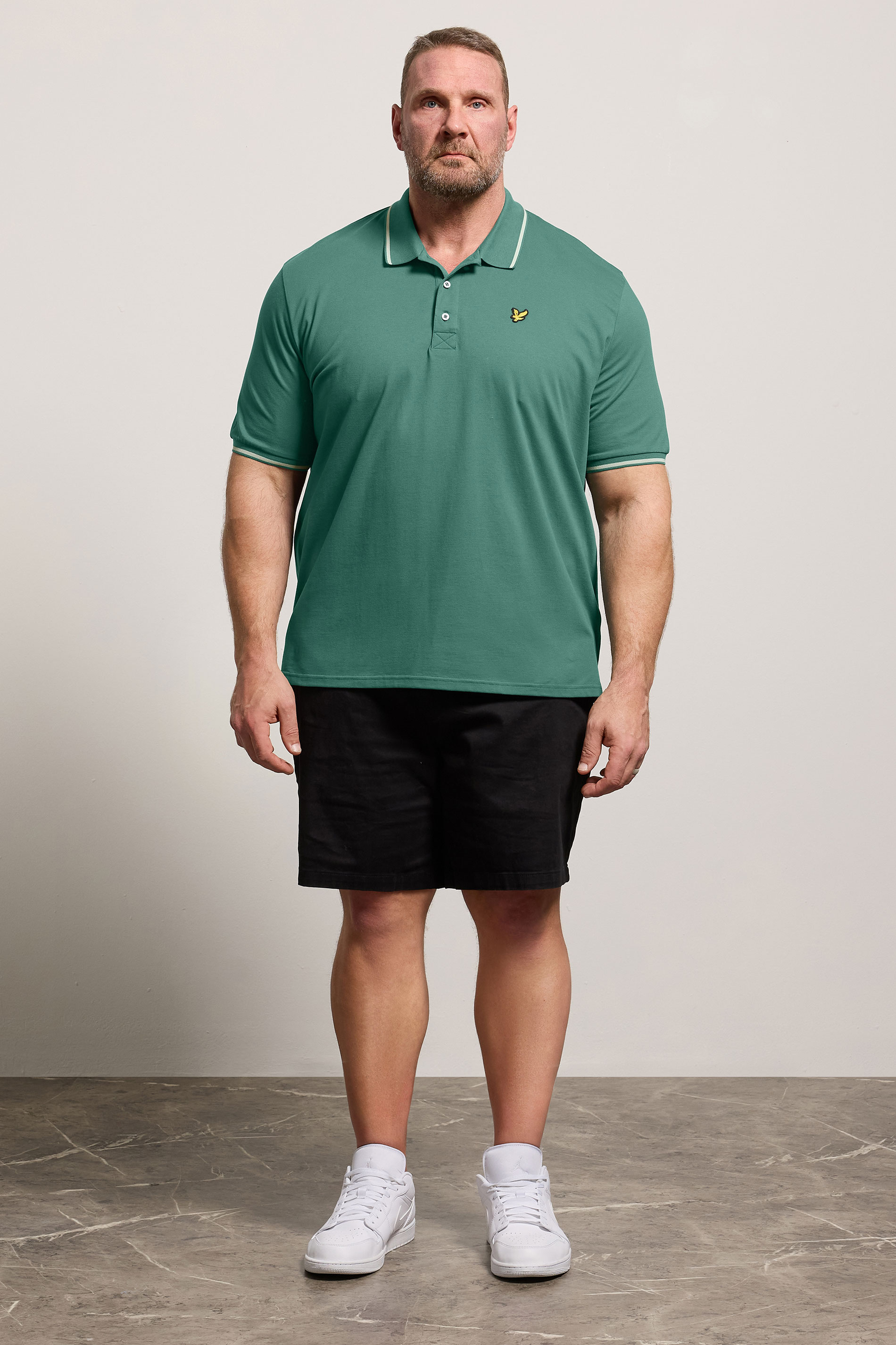 LYLE & SCOTT Big & Tall Everglade Green Tipped Polo Shirt | BadRhino 3