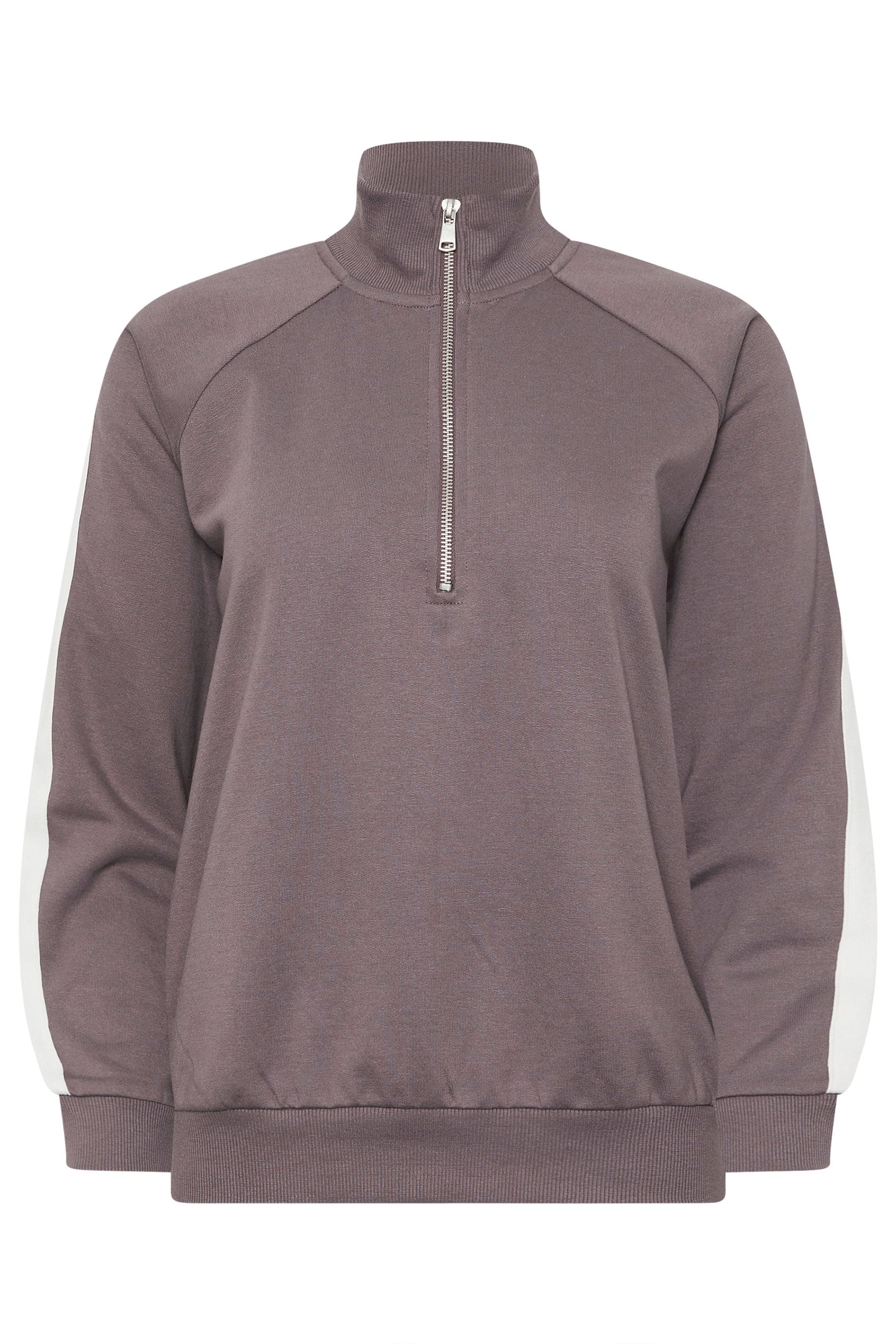 PixieGirl Petite Women's Purple Stripe Quarter Zip Sweatshirt | PixieGirl 6
