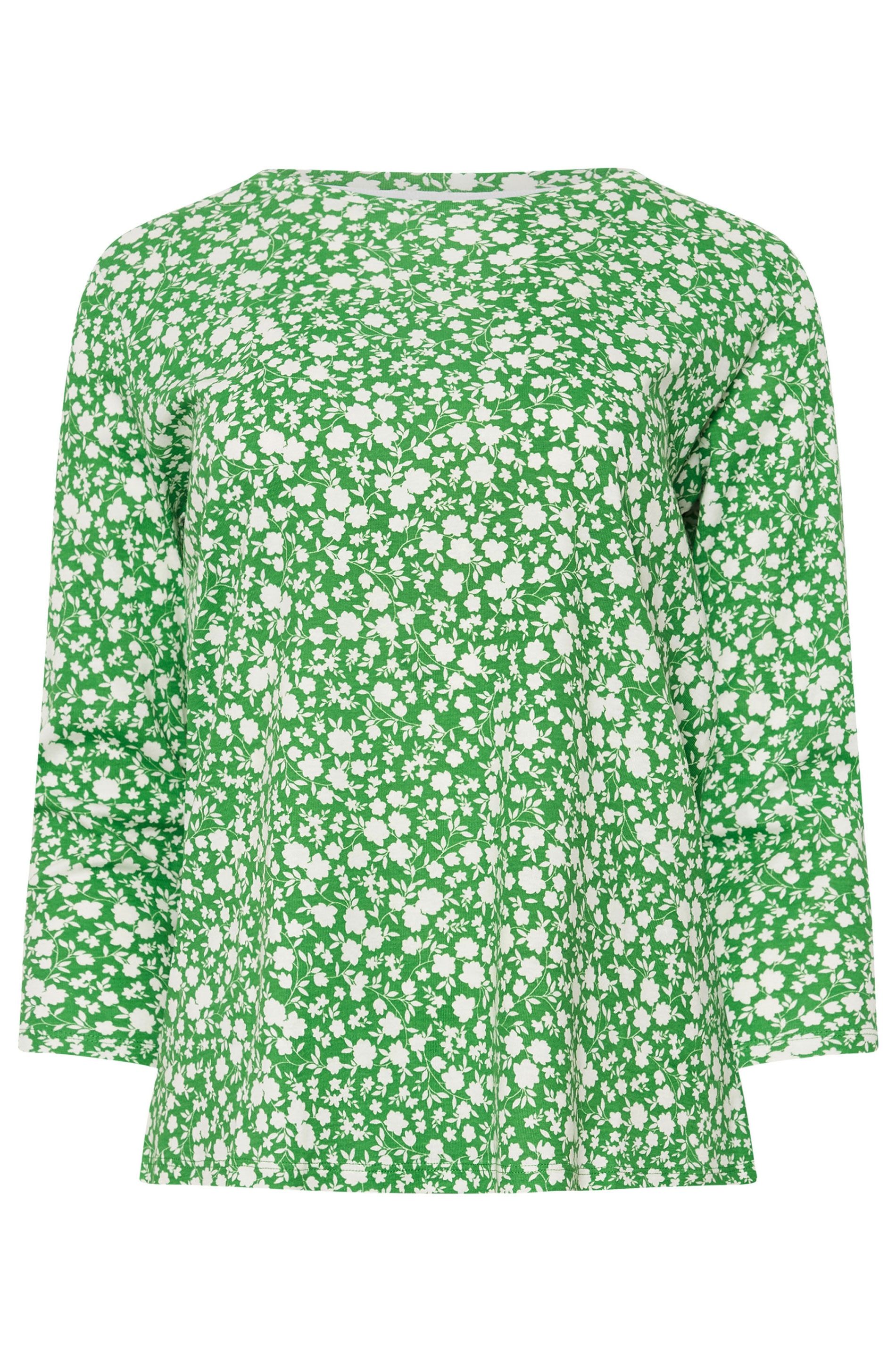 M&Co 3 PACK Green & White Ditsy Floral Cotton Tops | M&Co 9