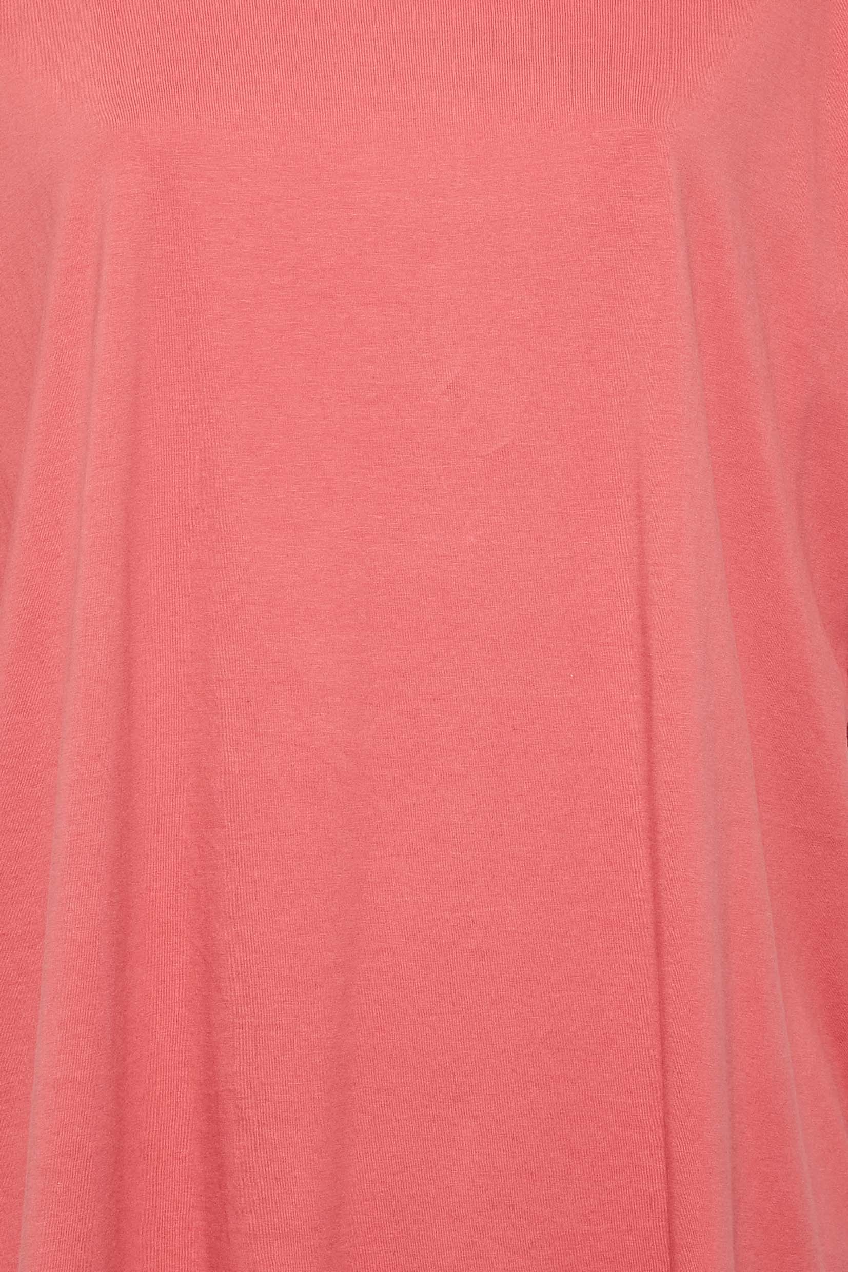 Plus-Size Womens Rose Pink Oversized Tunic T-Shirt