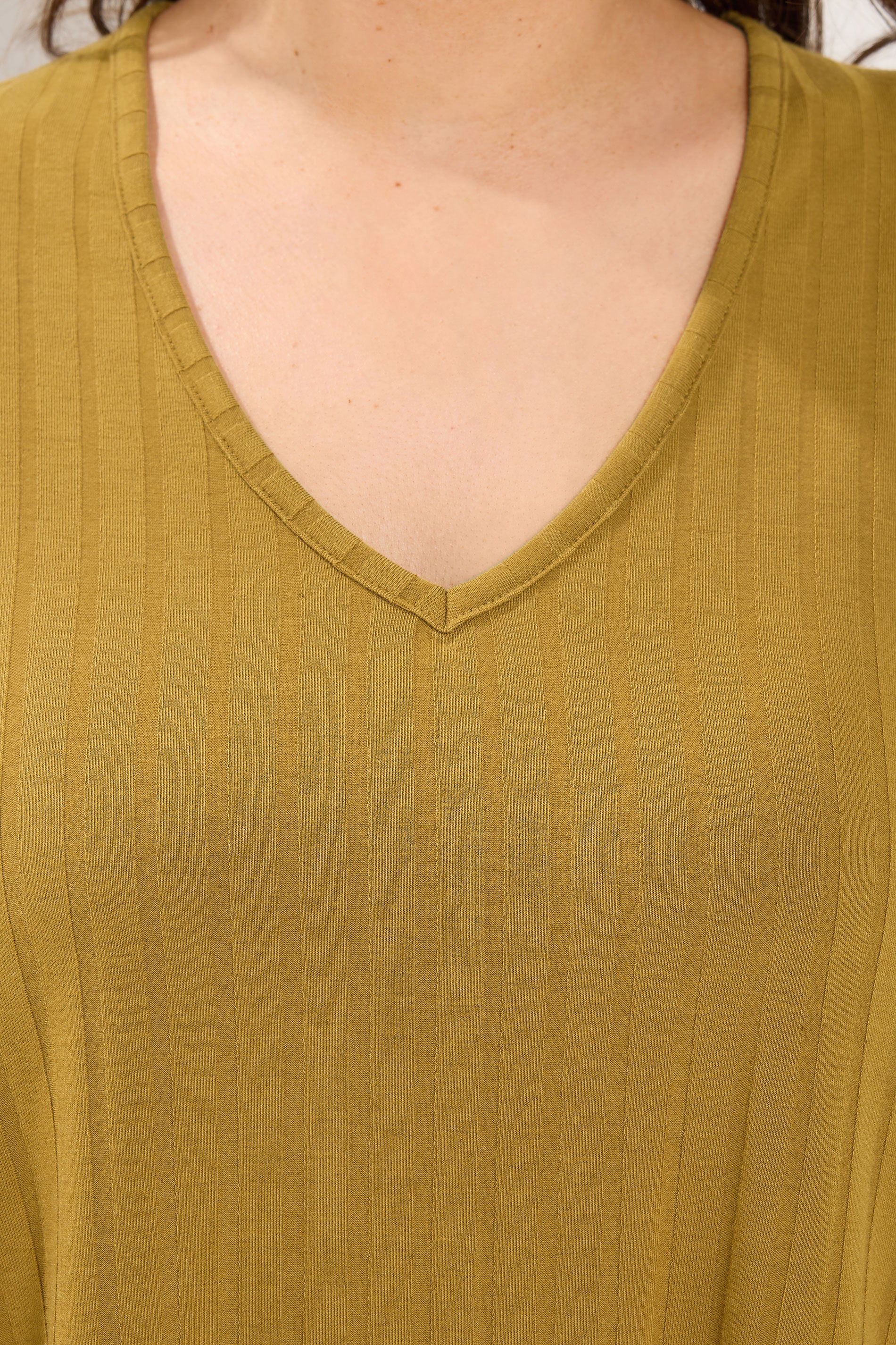 YOURS Plus Size Yellow Ribbed Long Sleeve Top | Yours Clothing 4