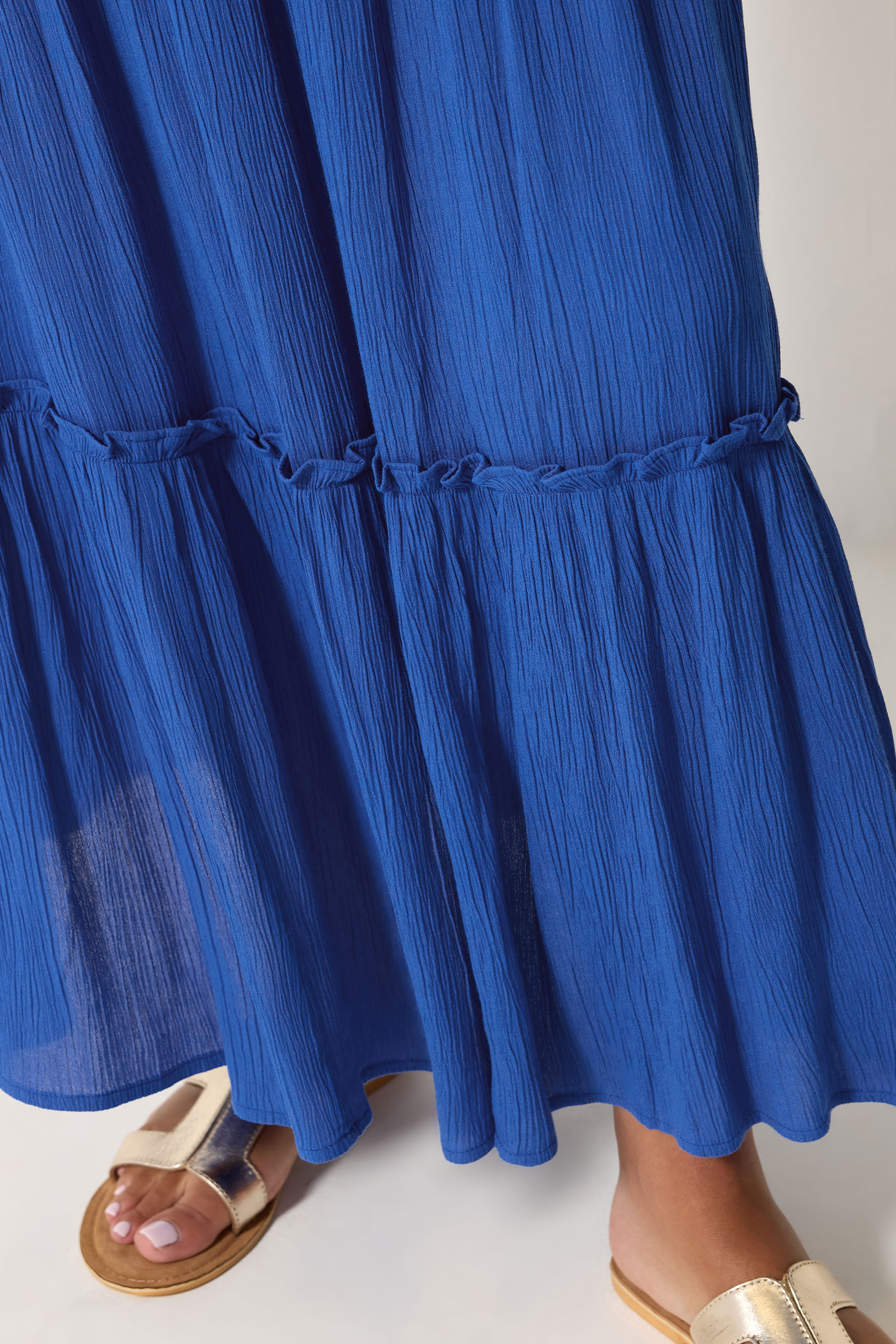 M&Co Blue Crinkle Maxi Skirt | M&Co  5