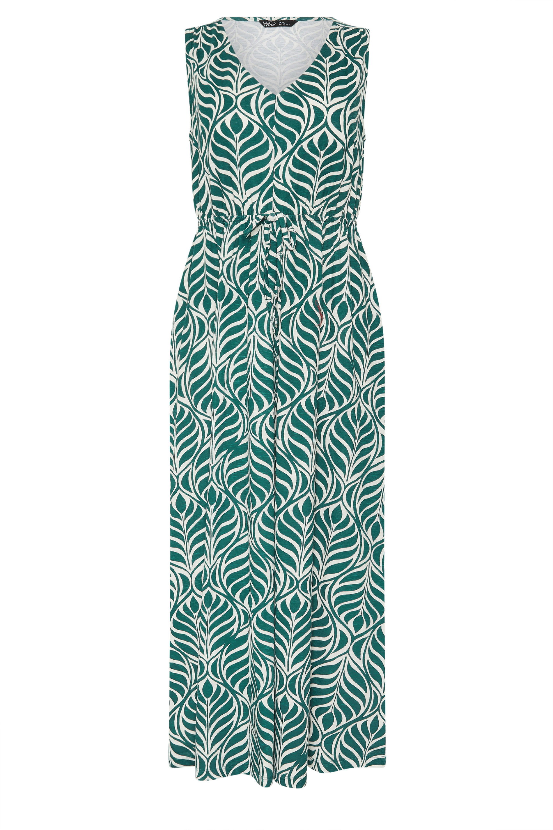M&Co Petite Green Leaf Print Cotton Maxi Dress | M&Co 6