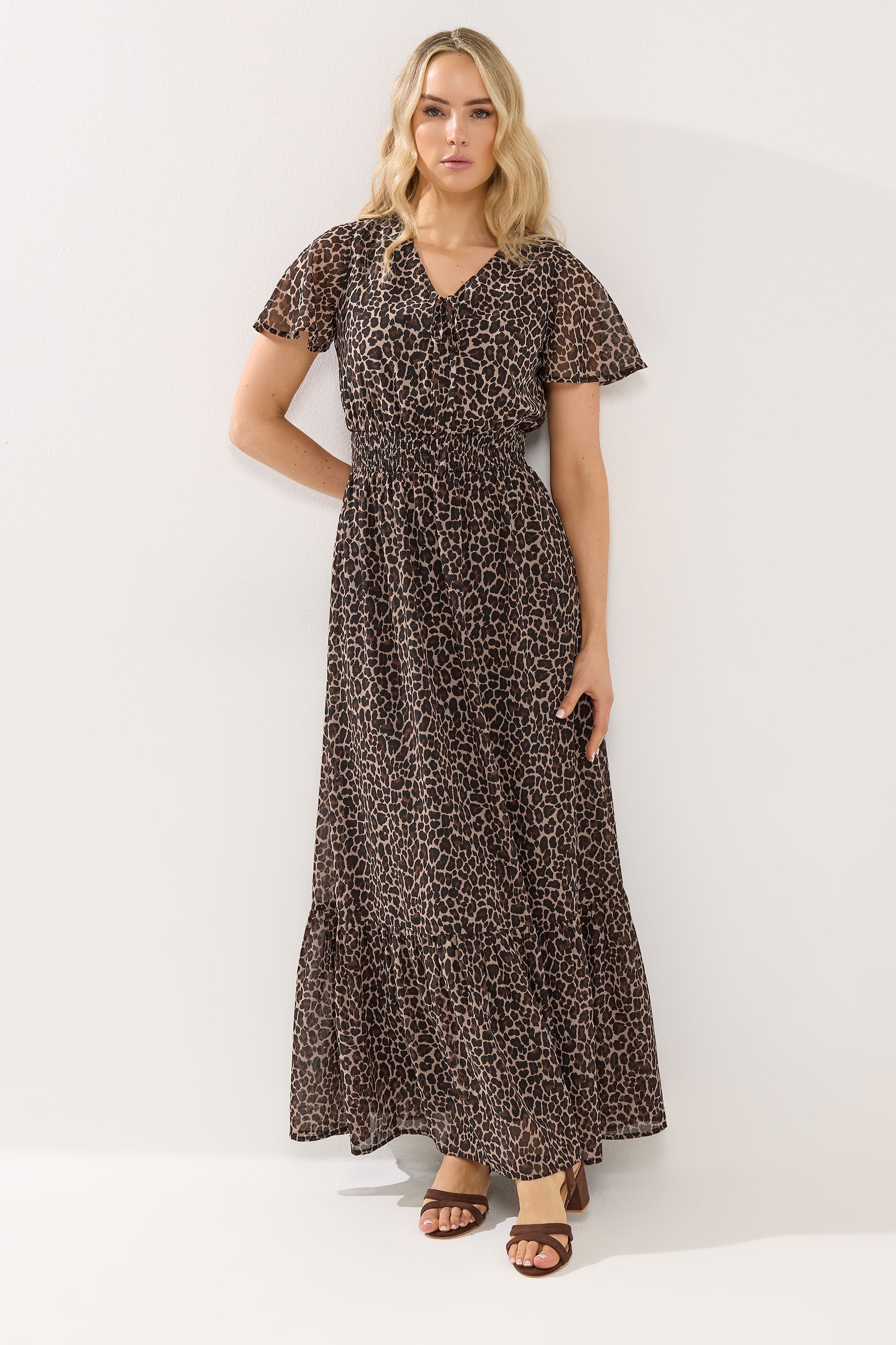LTS Tall Women's Brown Leopard Print Maxi Dress | Long Tall Sally 1