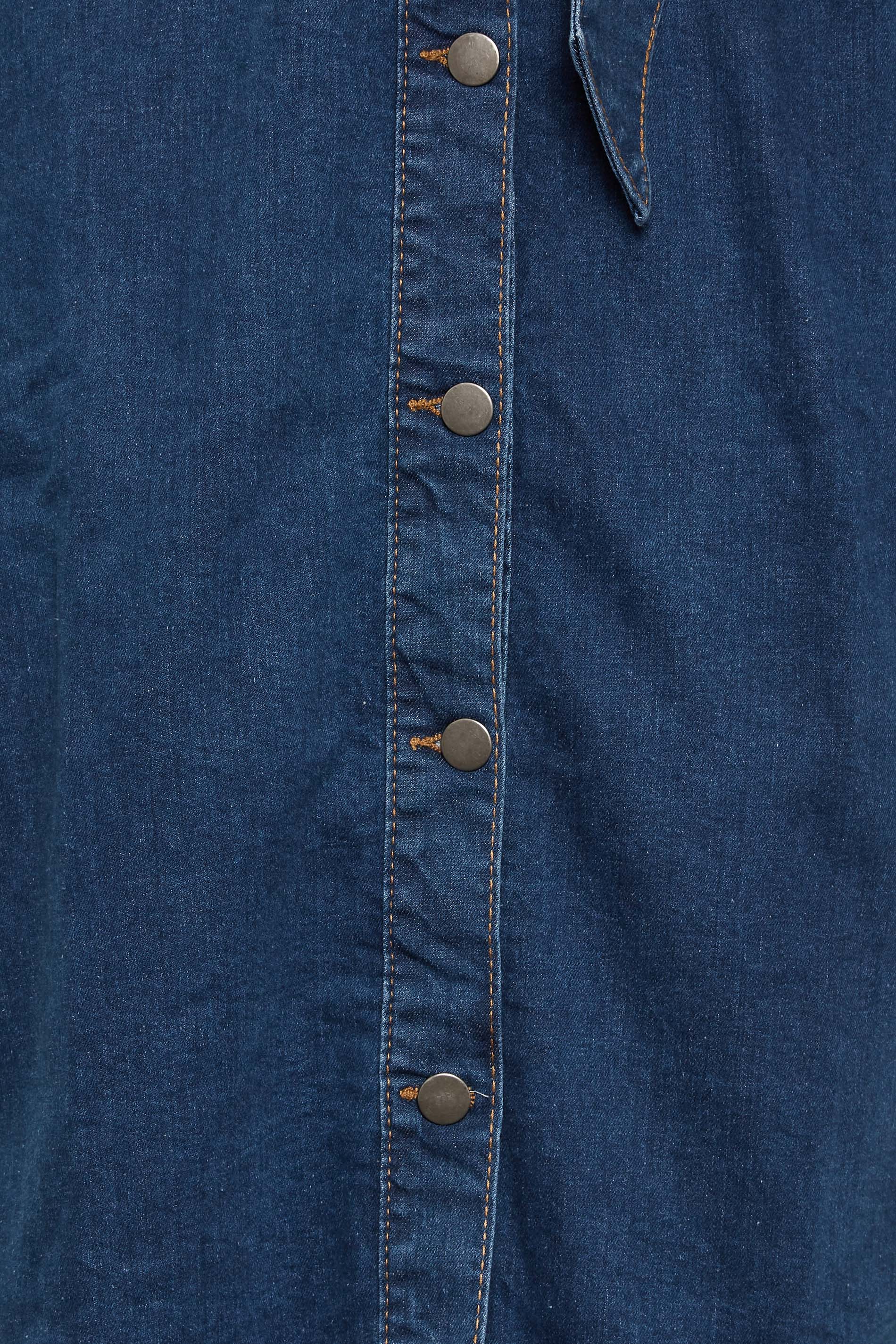 LTS Tall Womens Blue Denim Button Through Midi Dress | Yours Clothing  1