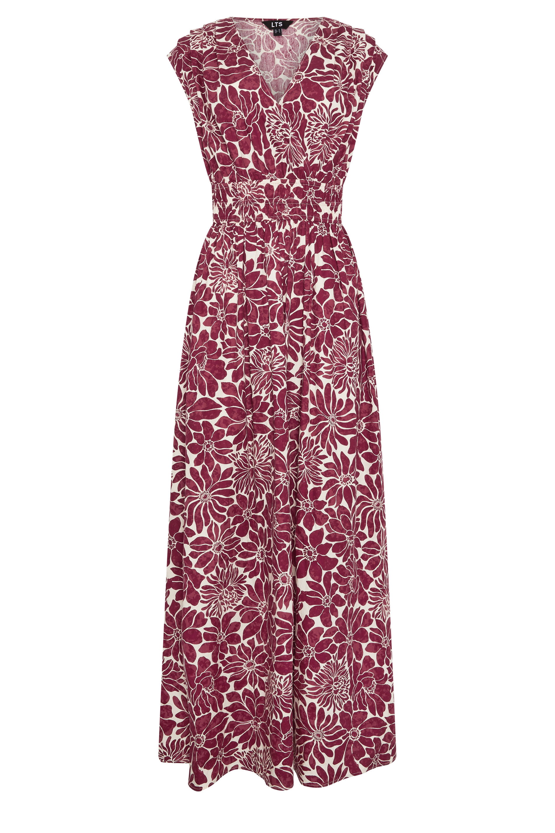LTS Tall Women's Red Floral Cotton Wrap Maxi Dress | Long Tall Sally 5