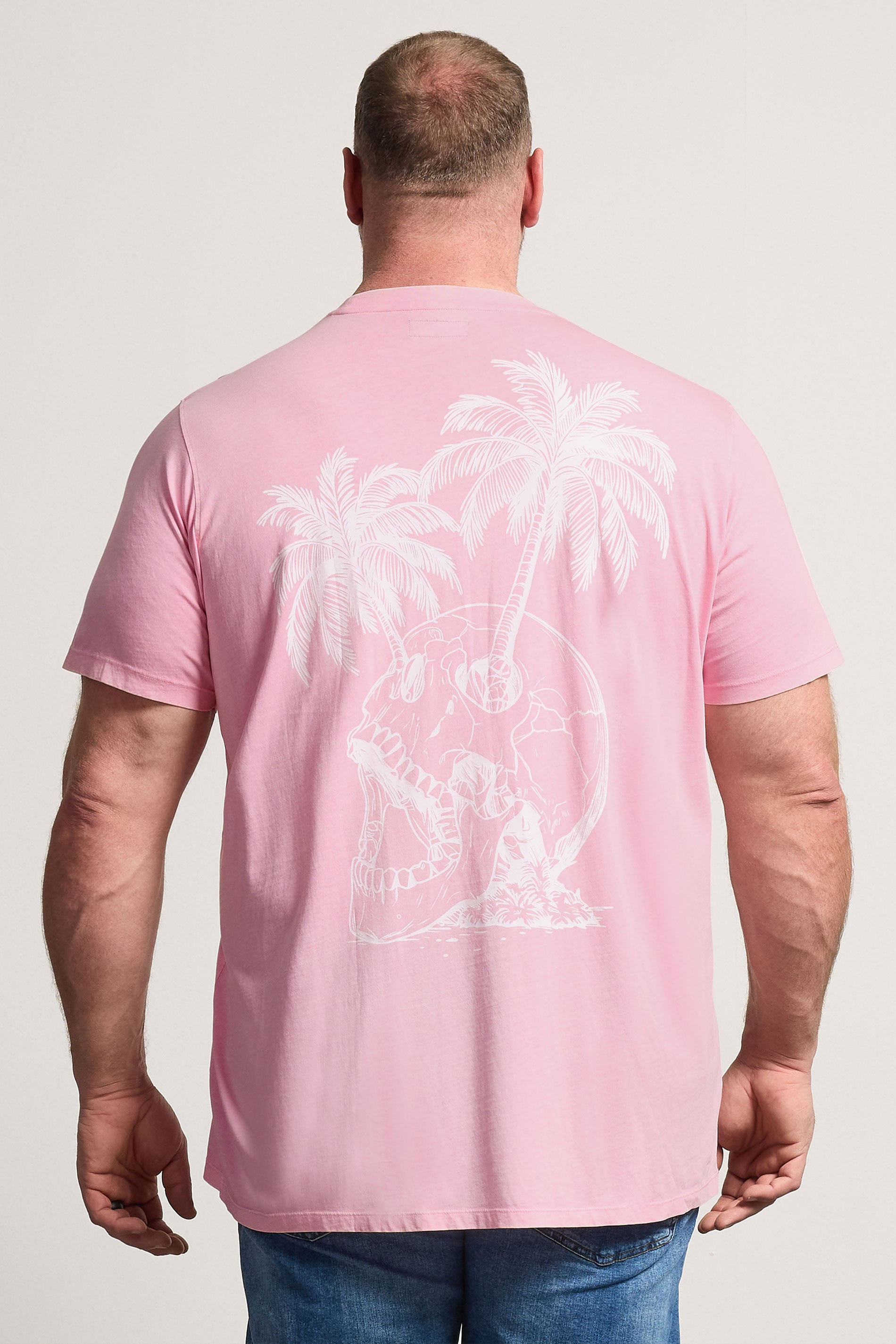 BadRhino Big & Tall Light Pink Acid Wash Graphic T-Shirt | BadRhino 4