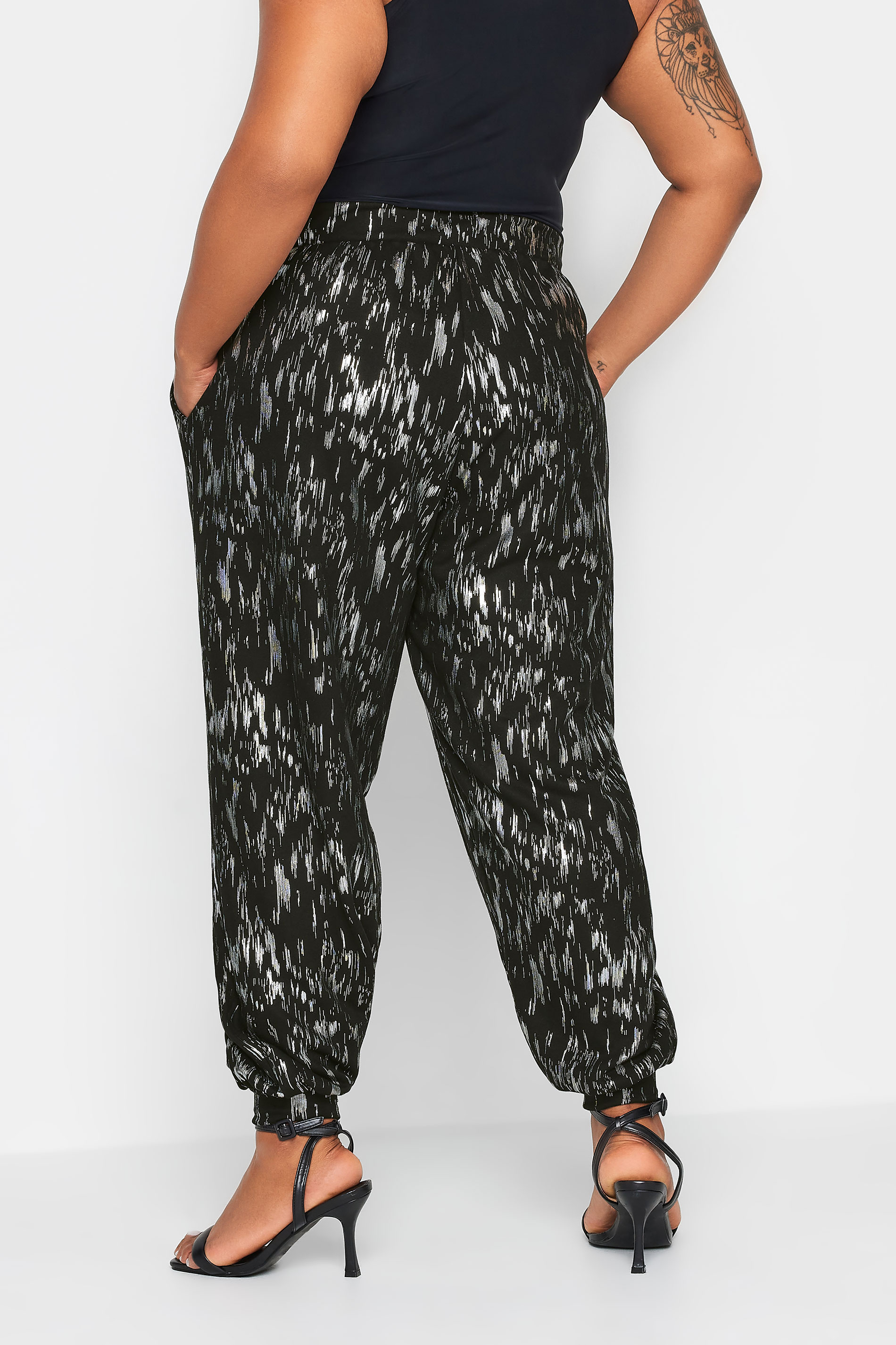 YOURS Curve Printed Cuffed Harem Jogger | Yours Clothing 3