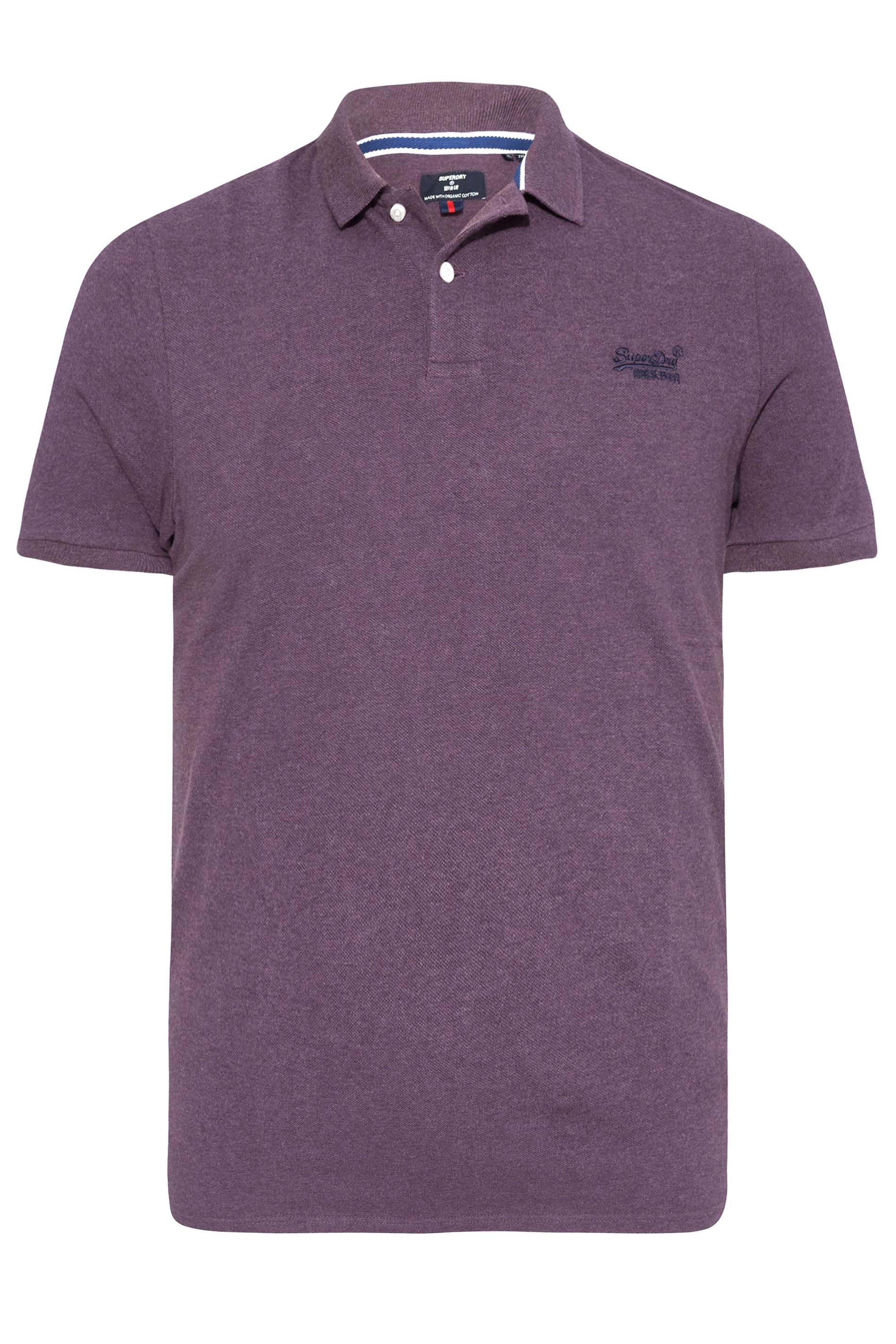 SUPERDRY Big & Tall Purple Pique Polo Shirt 1
