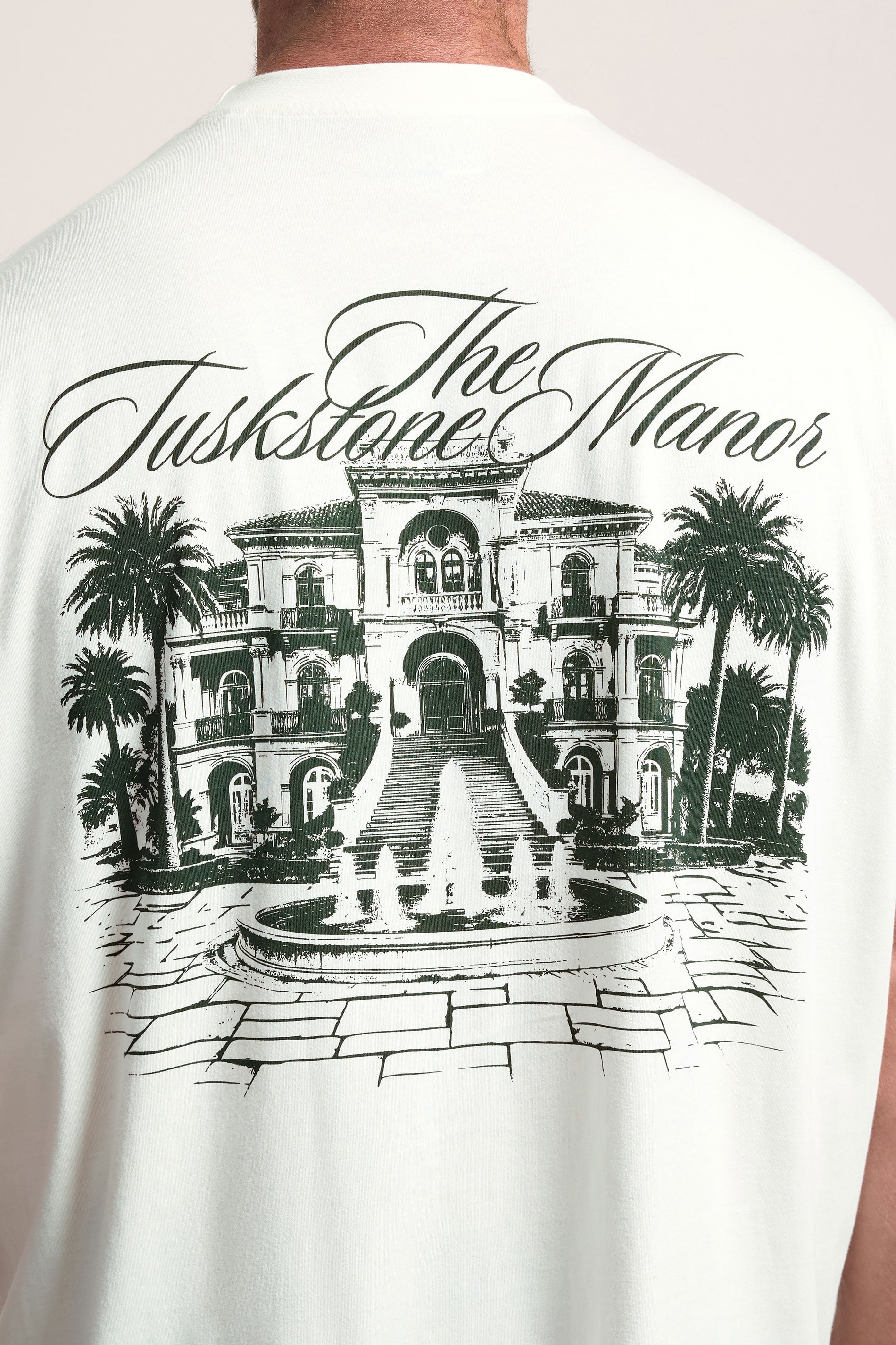 BadRhino Big & Tall White Extra Long 'The Tuskstone Manor' Graphic T-Shirt | BadRhino 4