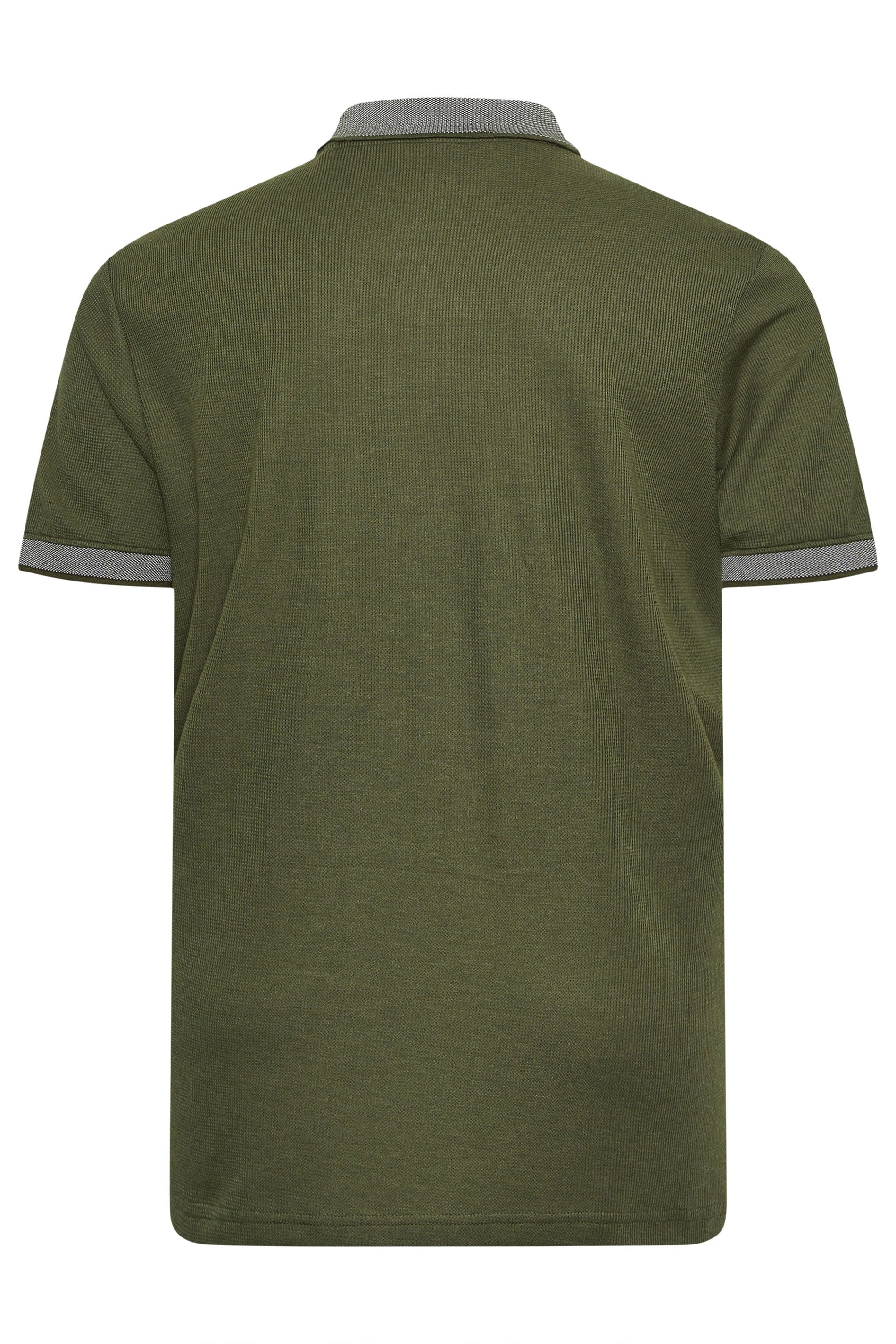 BadRhino Big & Tall Khaki Green Two Tone Waffle Polo Shirt | BadRhino 6