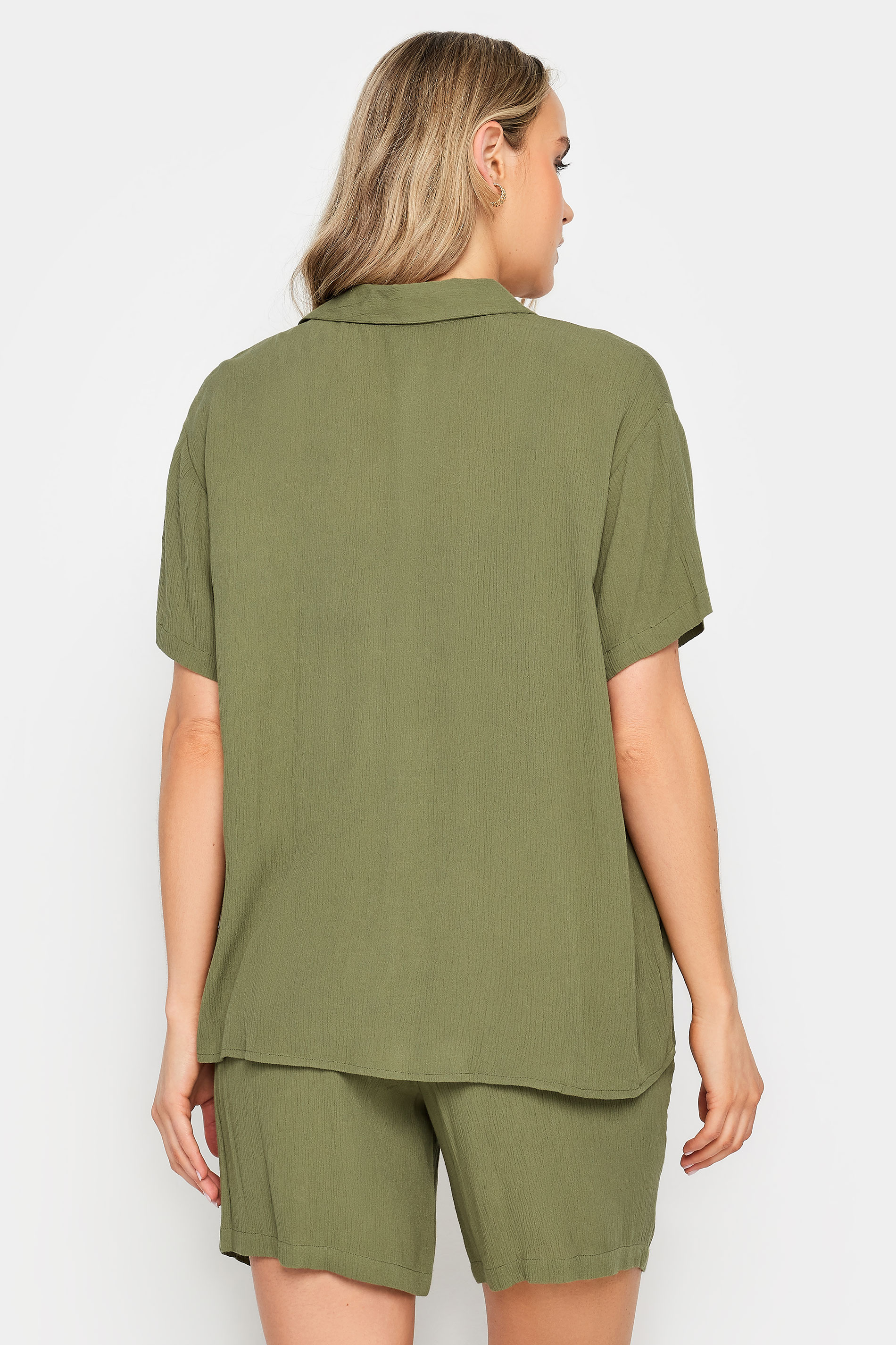 LTS Tall Womens Olive Green Textured Shirt | Long Tall Sallly 3