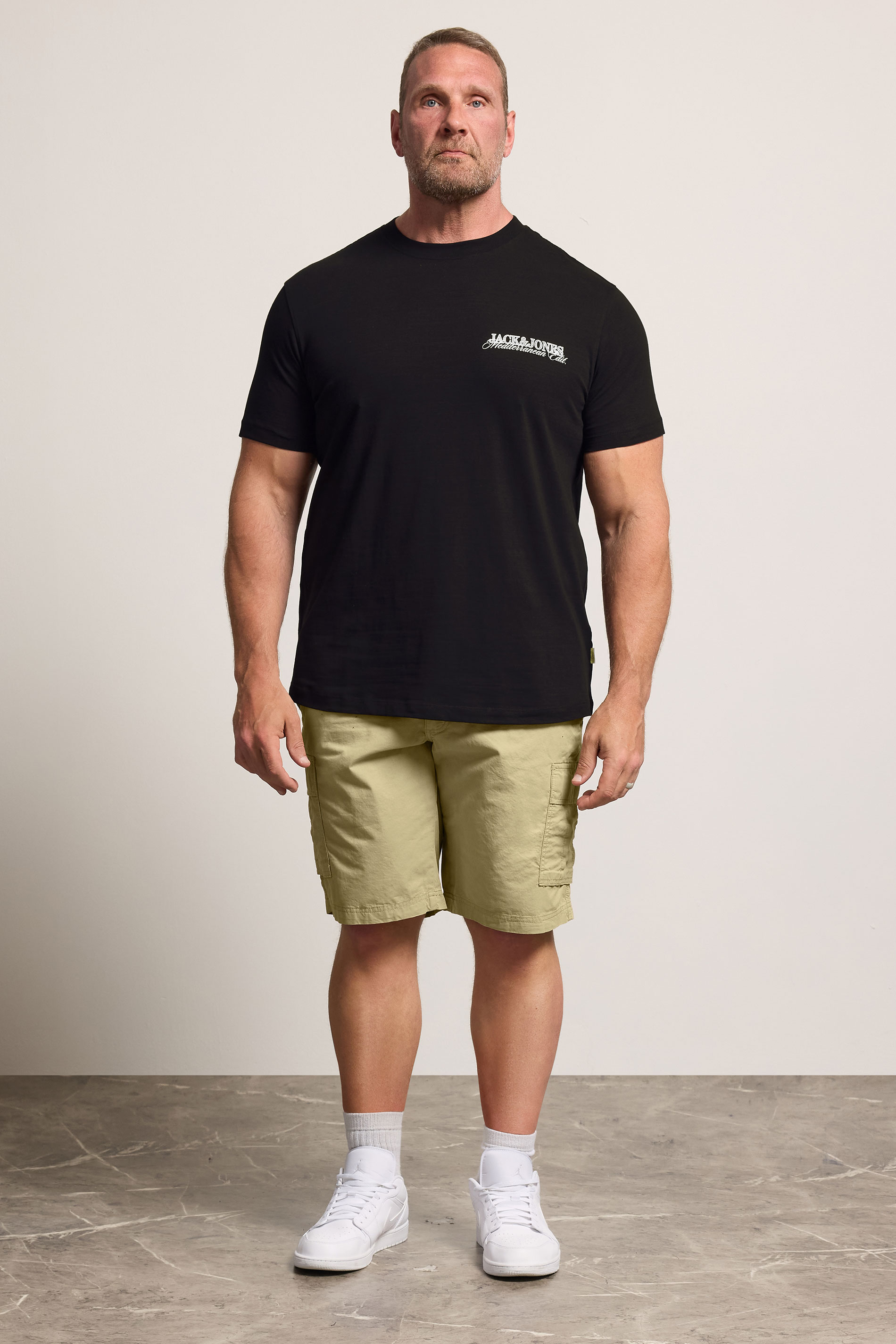 JACK & JONES Big & Tall Black 'St. Tropez' Print Tee | BadRhino 1