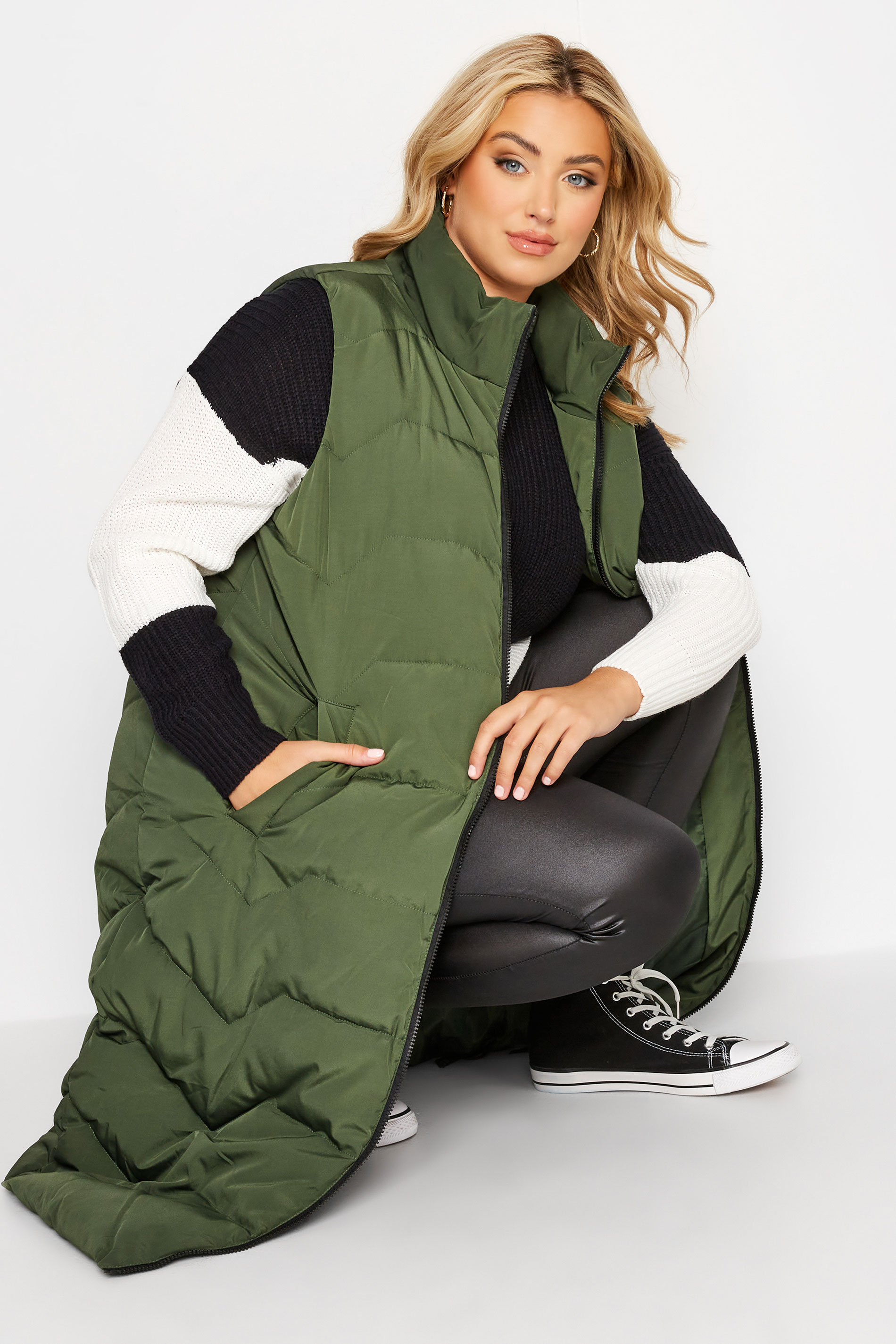 Plus Size Green Maxi Gilet | Yours Clothing  2