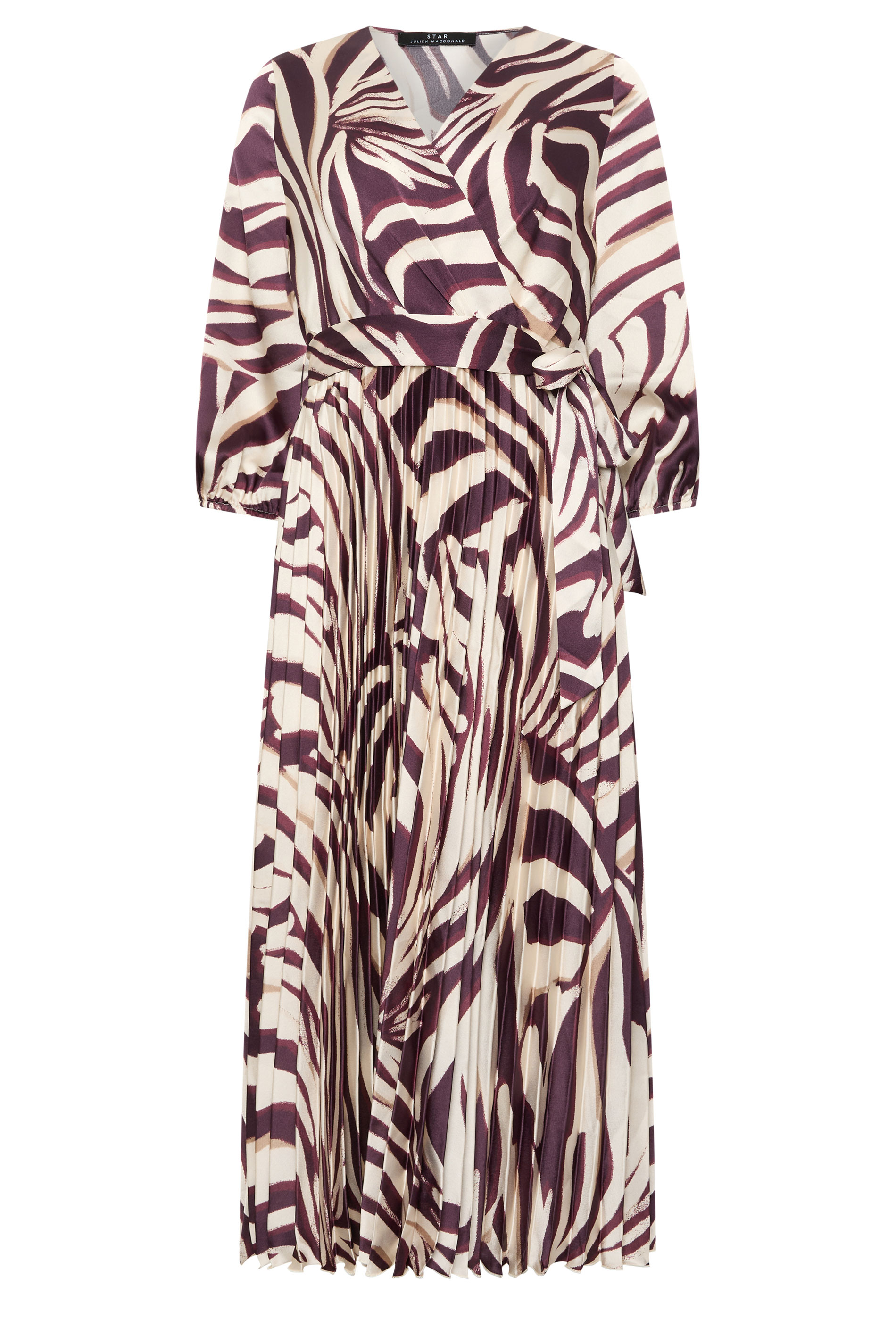 STAR Brown Zebra Pleated Dress | StarByJM 1