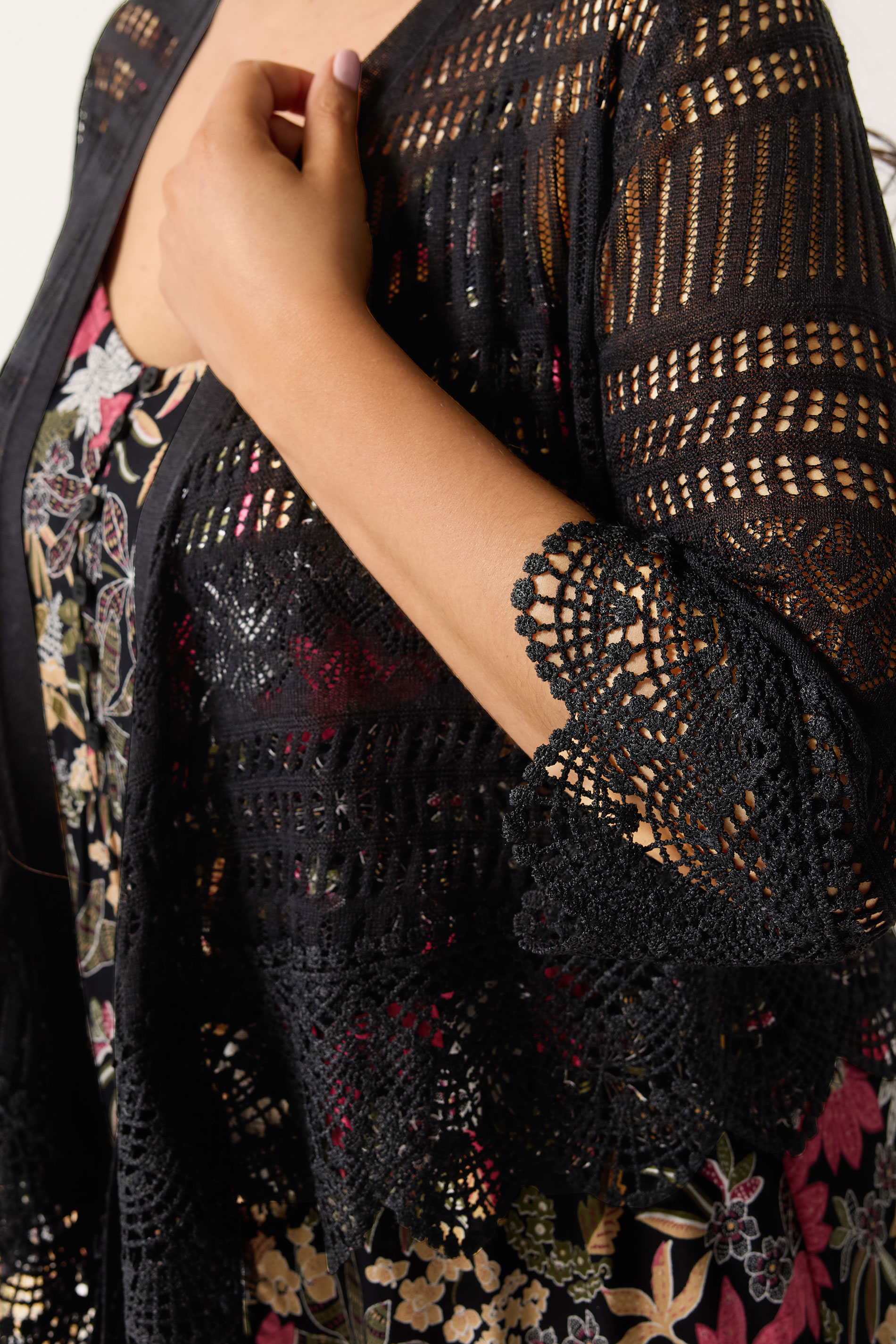 YOURS Plus Size Black Waterfall Cardigan | Yours Clothing 4