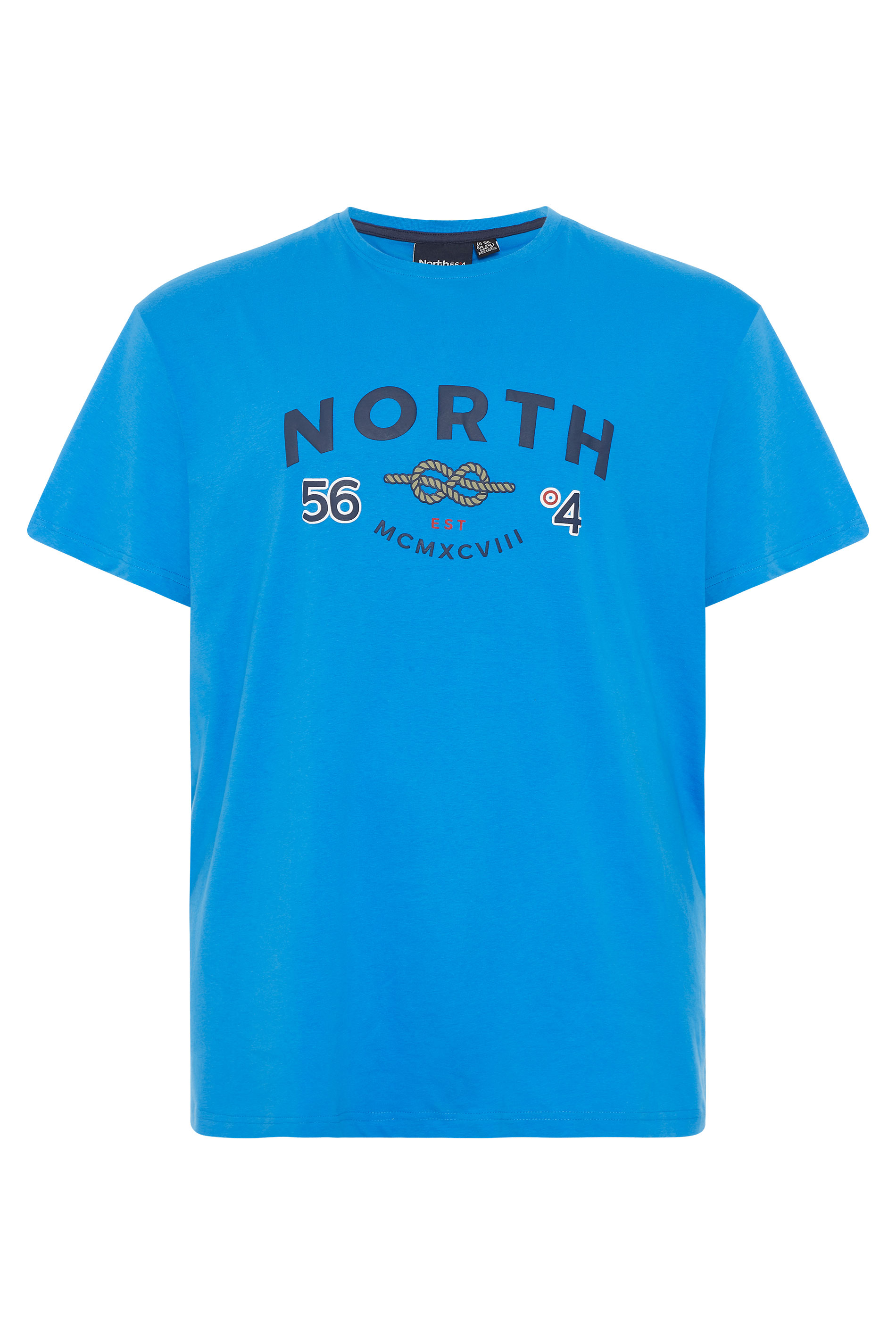 NORTH 56°4 Blue Logo Print T-Shirt | BadRhino