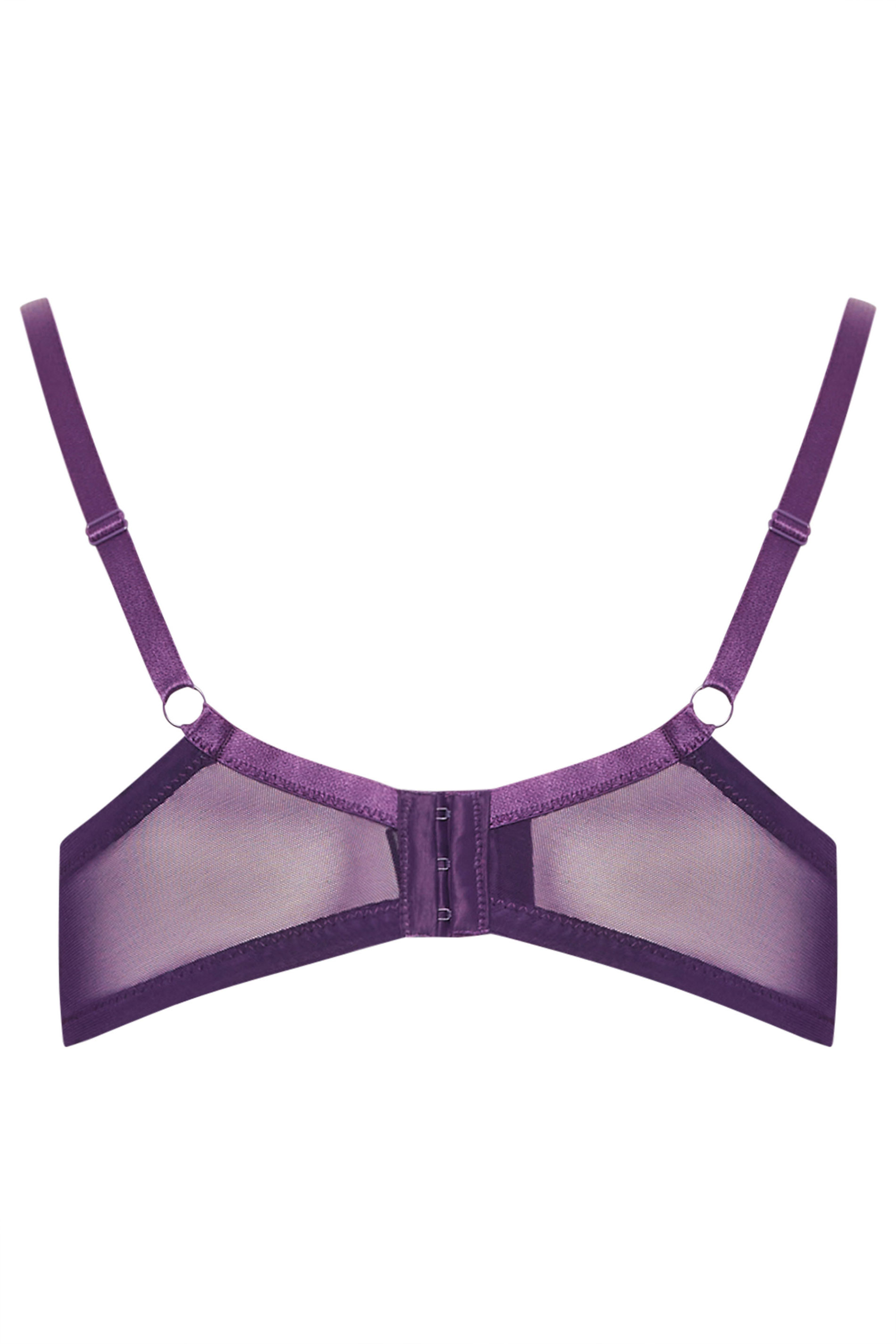 M&Co 2 PACK Purple & Black Floral Lace Trim Bra | M&Co 15