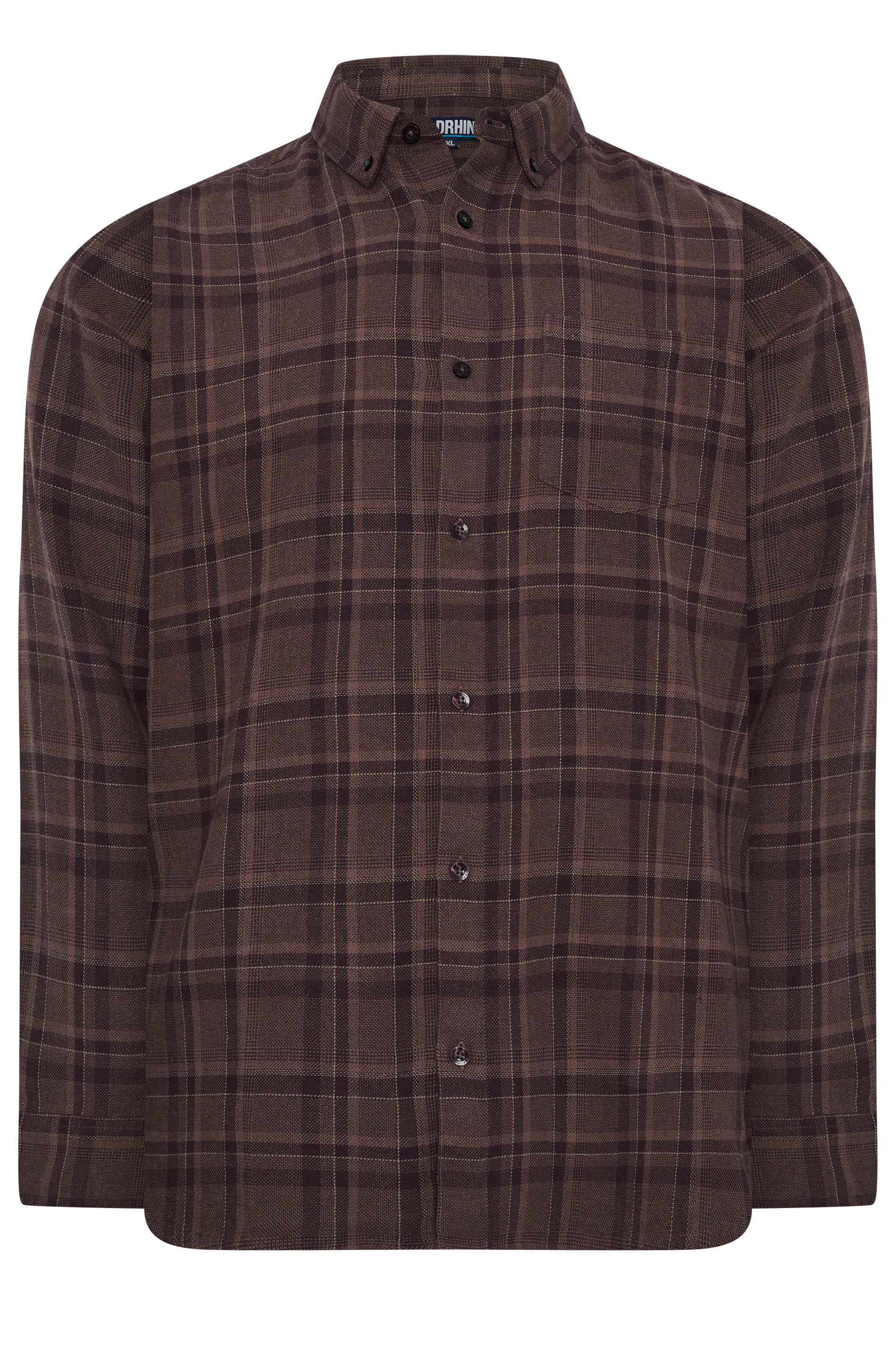 BadRhino Big & Tall Burgundy Red Check Long Sleeve Shirt | BadRhino 1