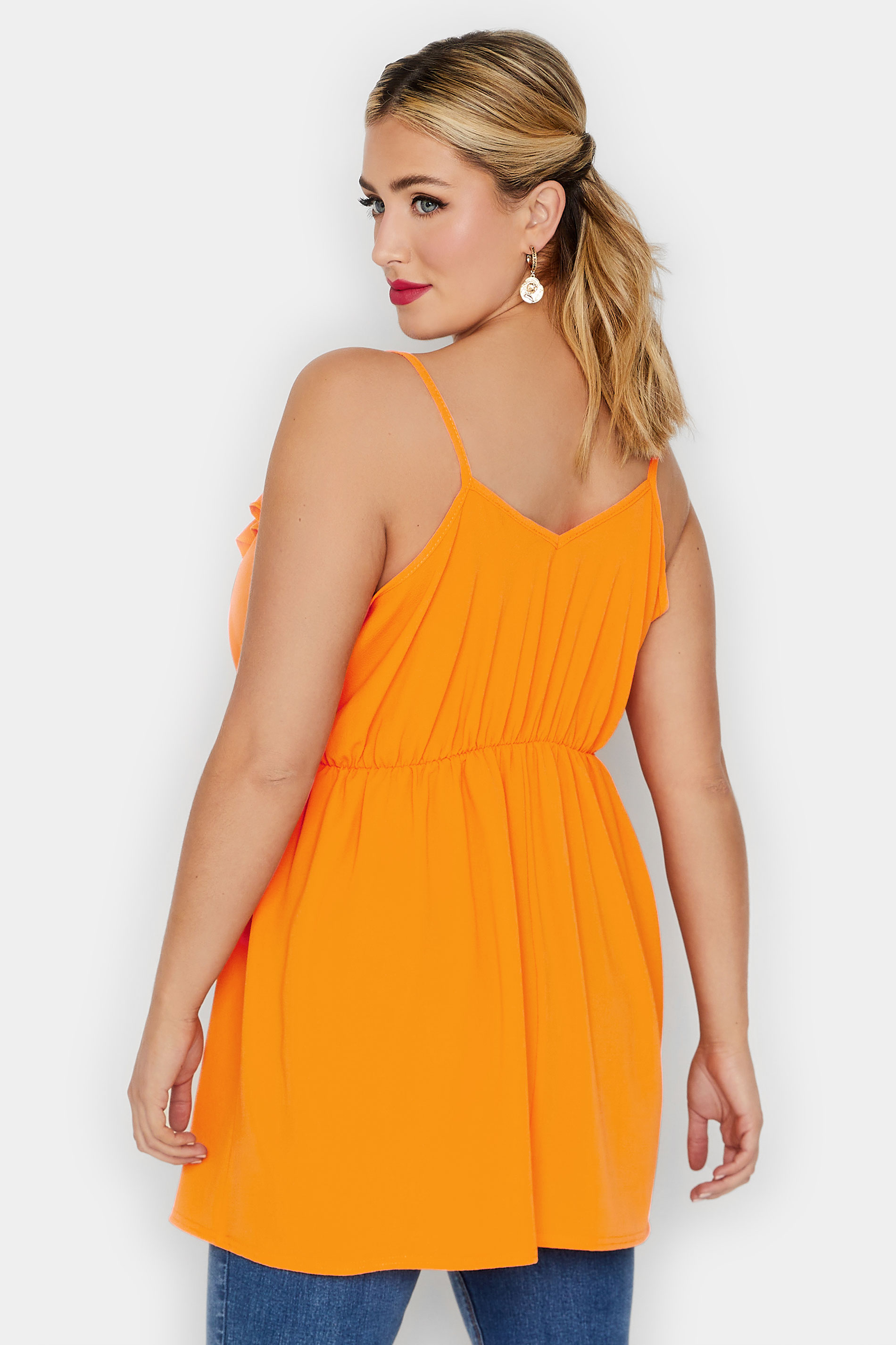 LIMITED COLLECTION Plus Size Orange Wrap Cami Vest Top | Yours Clothing 3