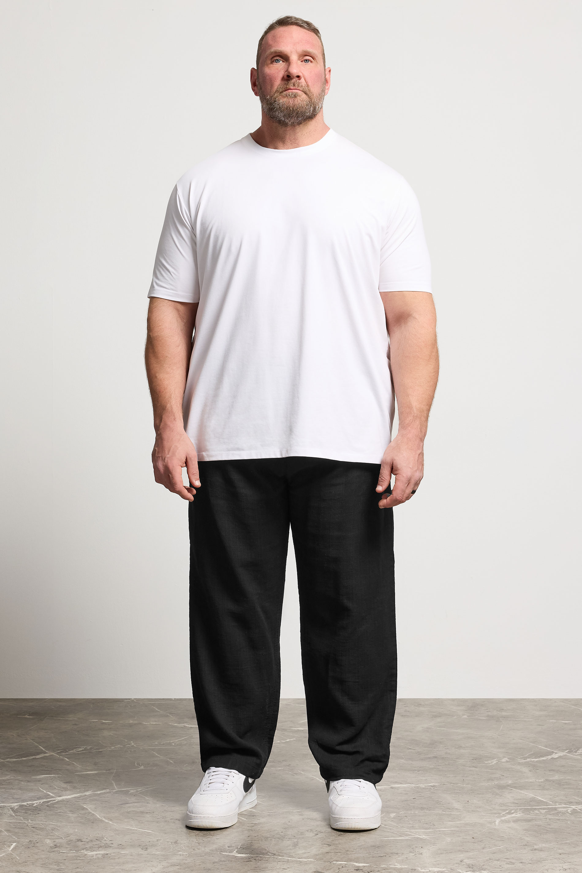 BadRhino Big & Tall Black Textured Trousers | BadRhino 4