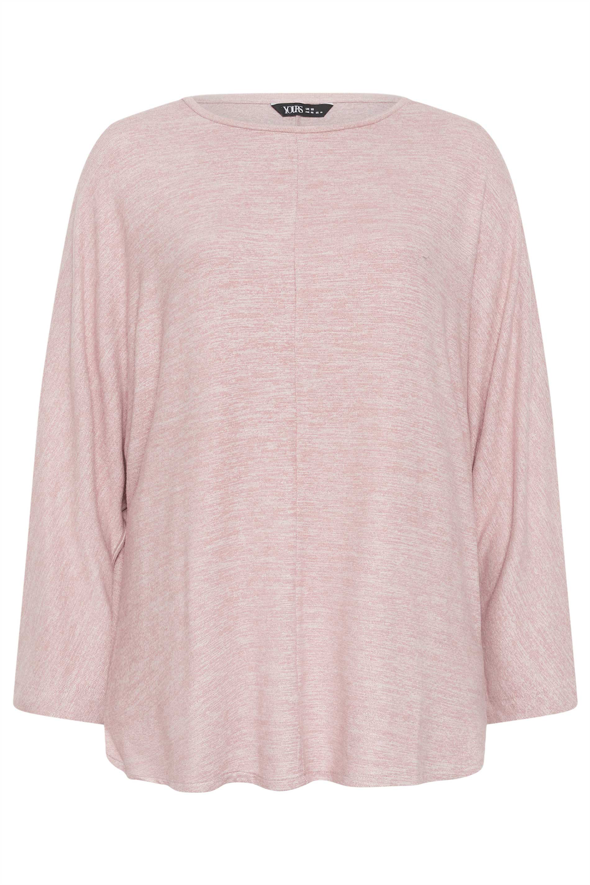 YOURS Plus Size Pink Batwing Sleeve Soft Touch Jumper | Yours Clothing