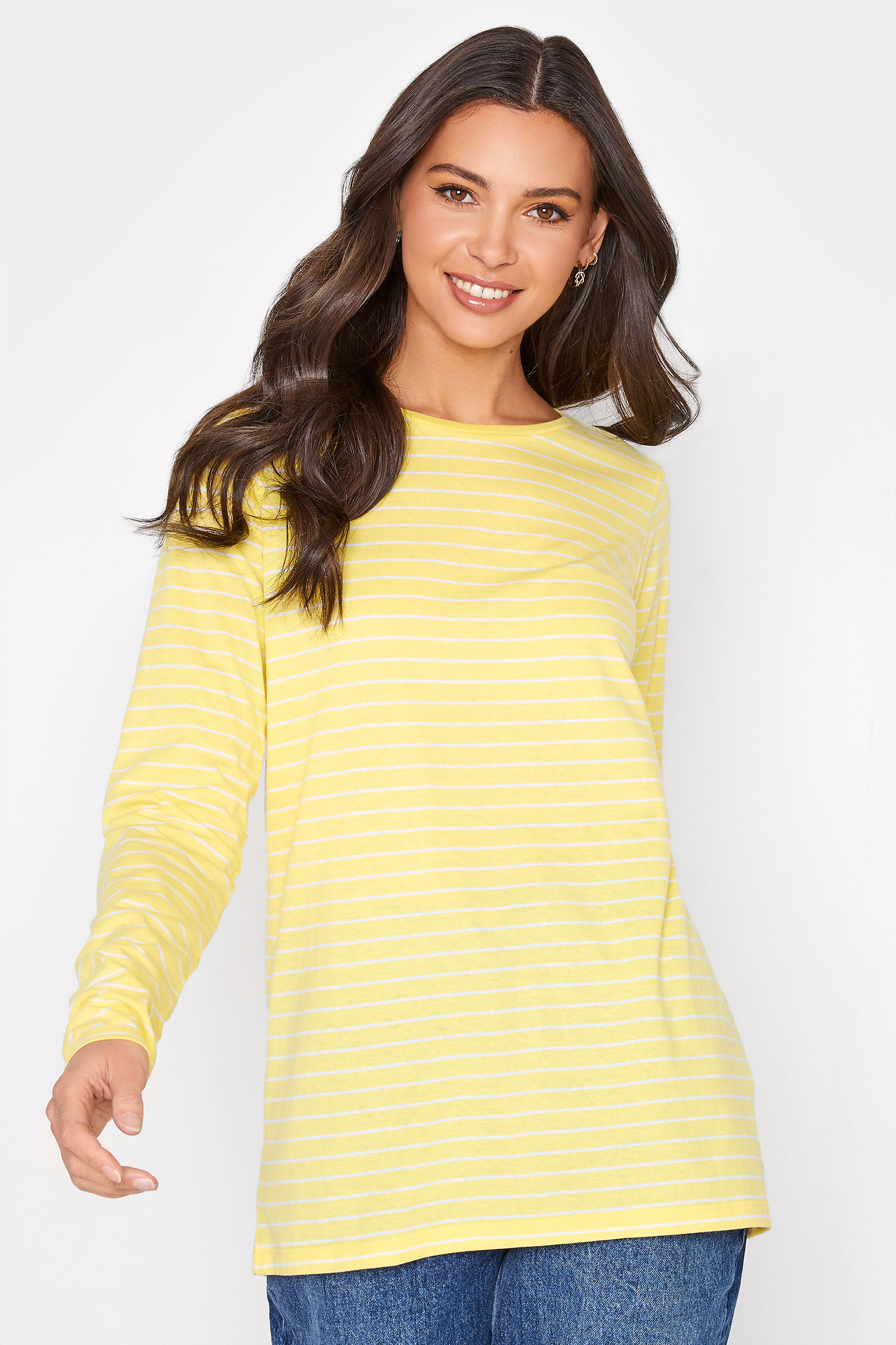 Tall Women's LTS Yellow Stripe T-Shirt | Yours Clothing 1