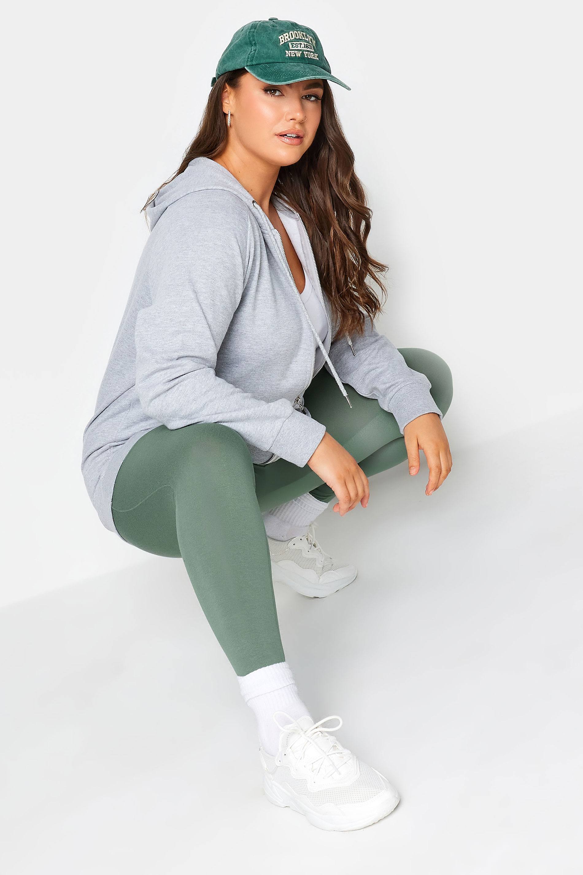 YOURS Plus Size Sage Green Stretch Leggings | Yours Clothing 3