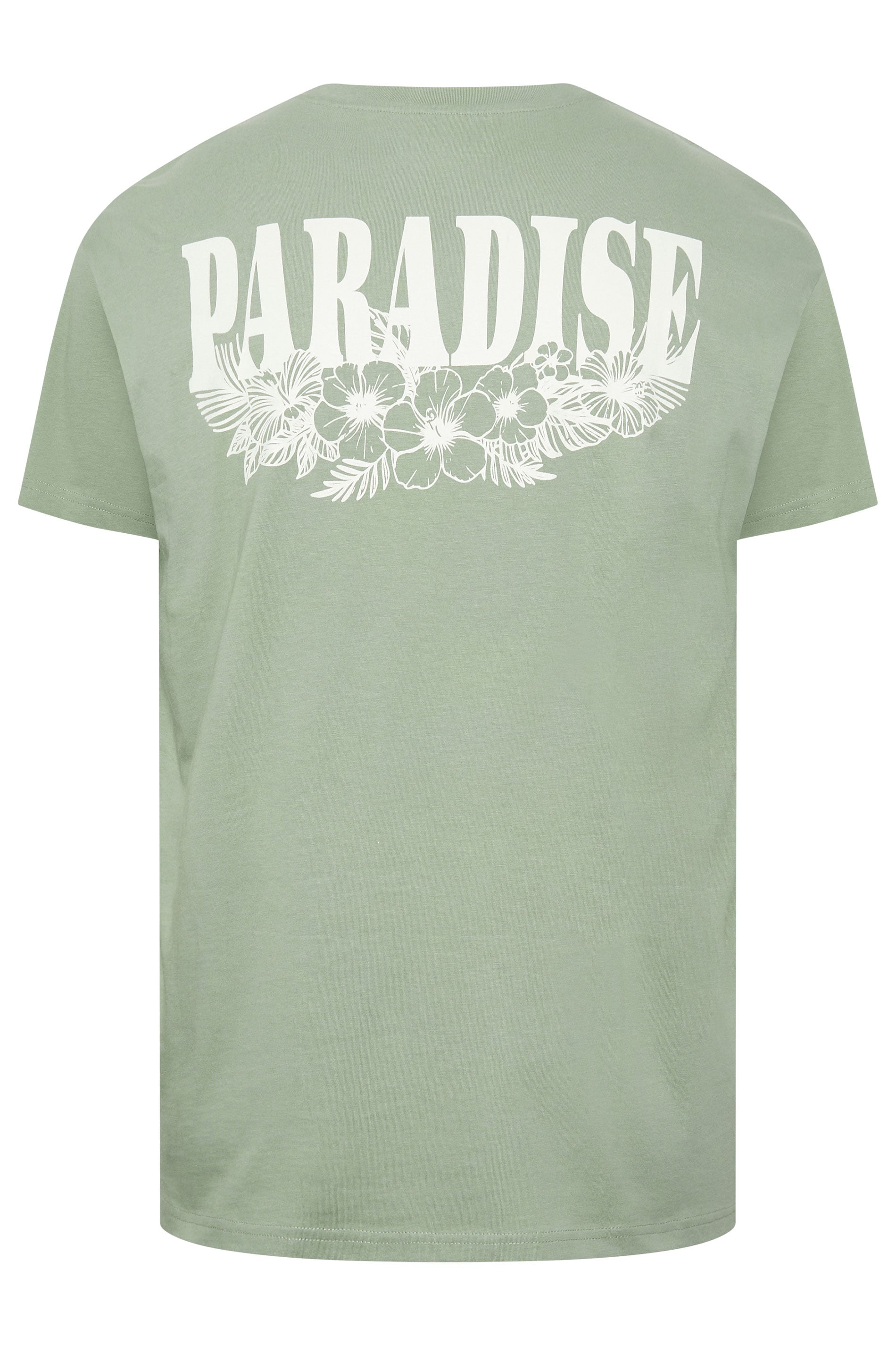 BadRhino Big & Tall Green Extra Long 'Paradise' Graphic T-Shirt 7