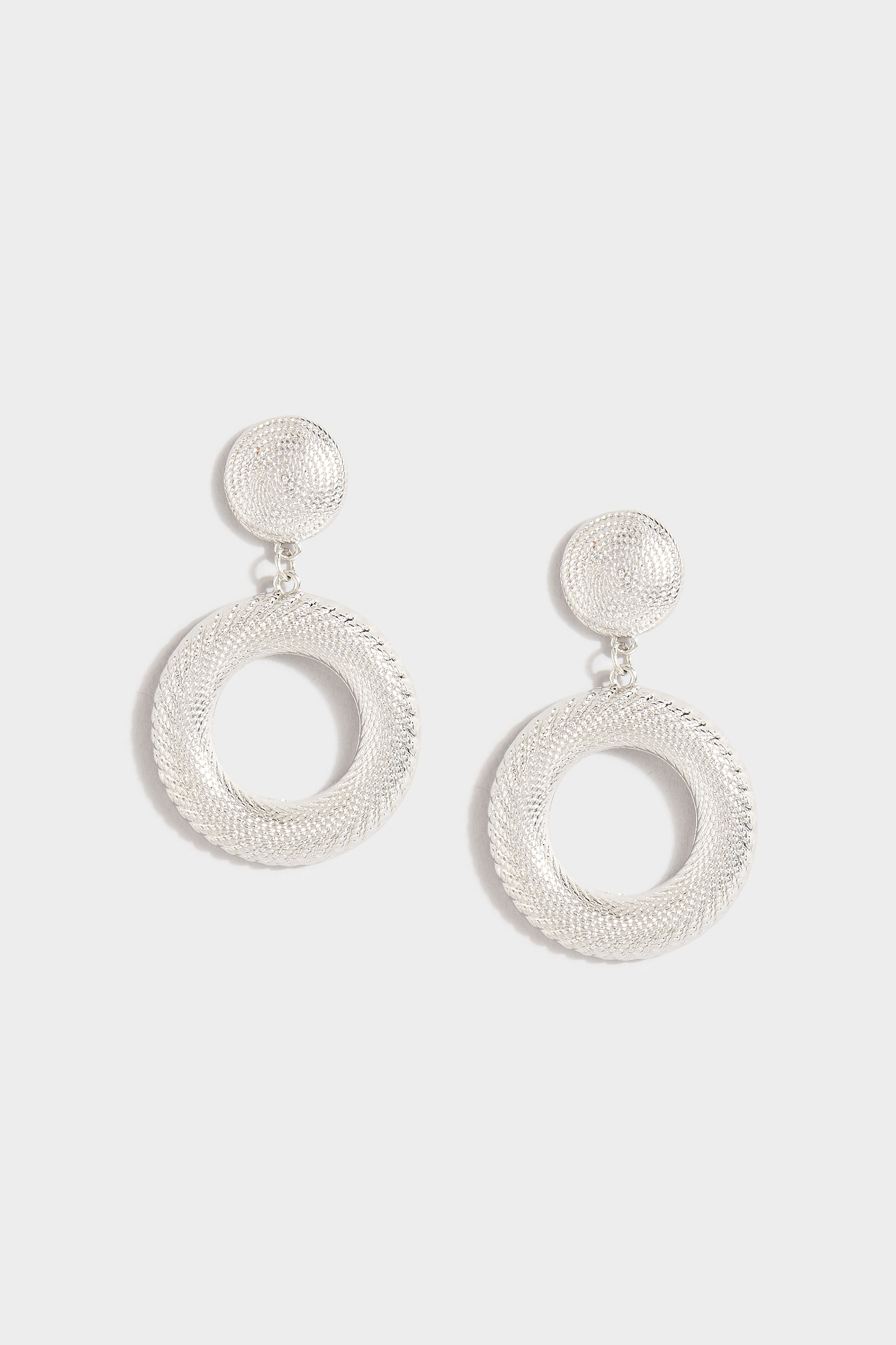 Silver Textured Drop Circle Earrings_A.jpg