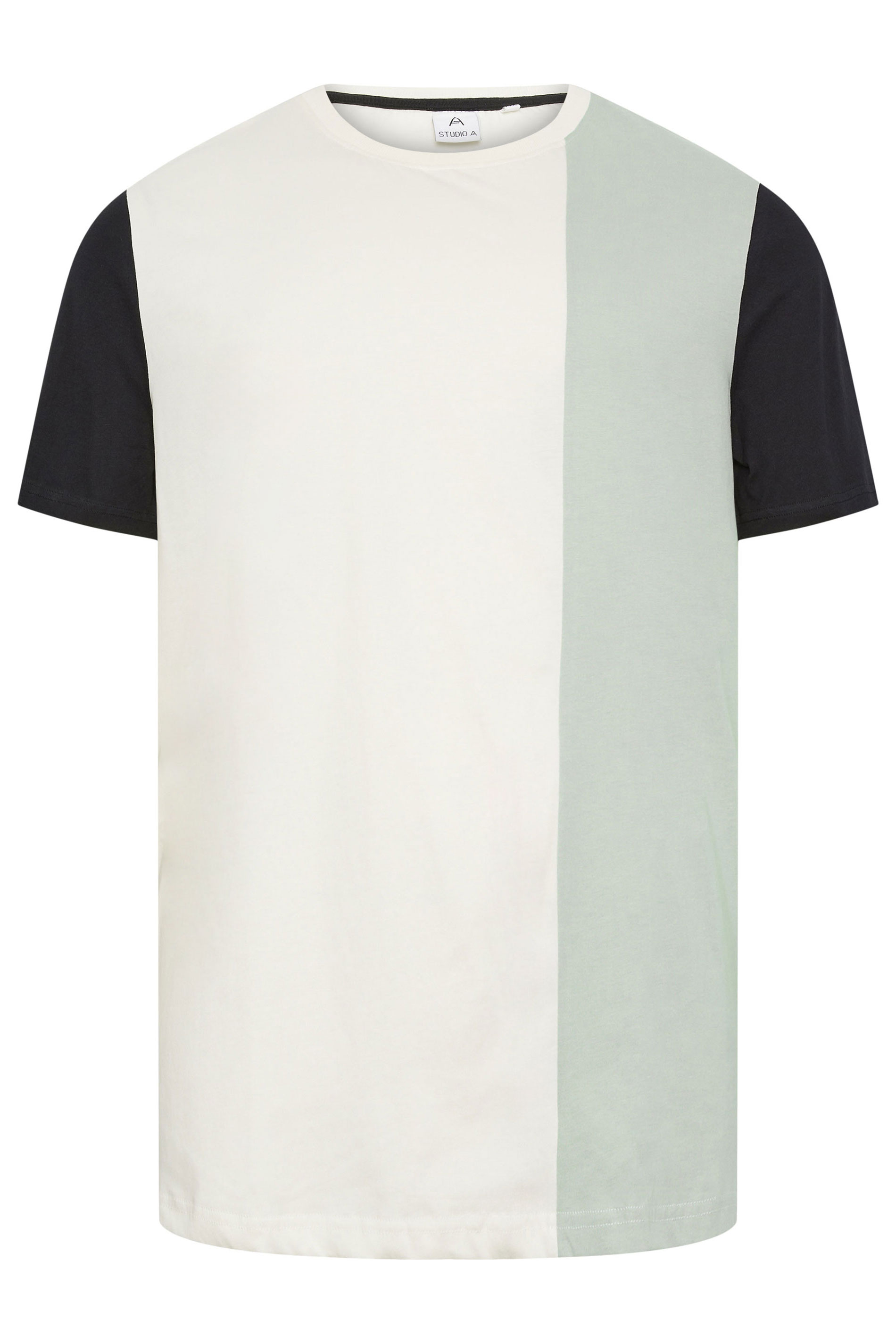 STUDIO A Big & Tall White Short Sleeve Cut & Sew T-Shirt | BadRhino 2