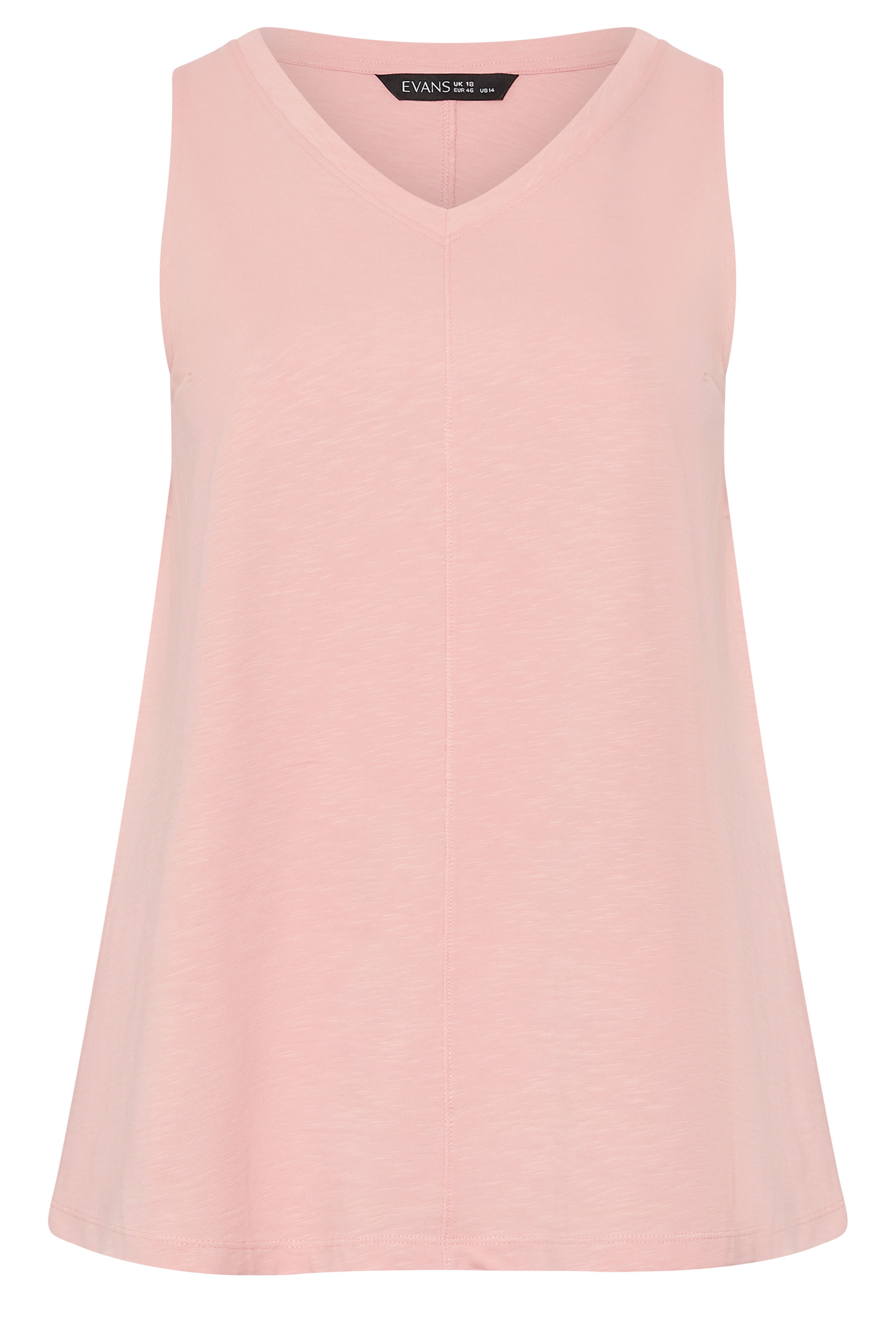EVANS Plus Size Pink Premium Cotton Vest Top | Evans 5