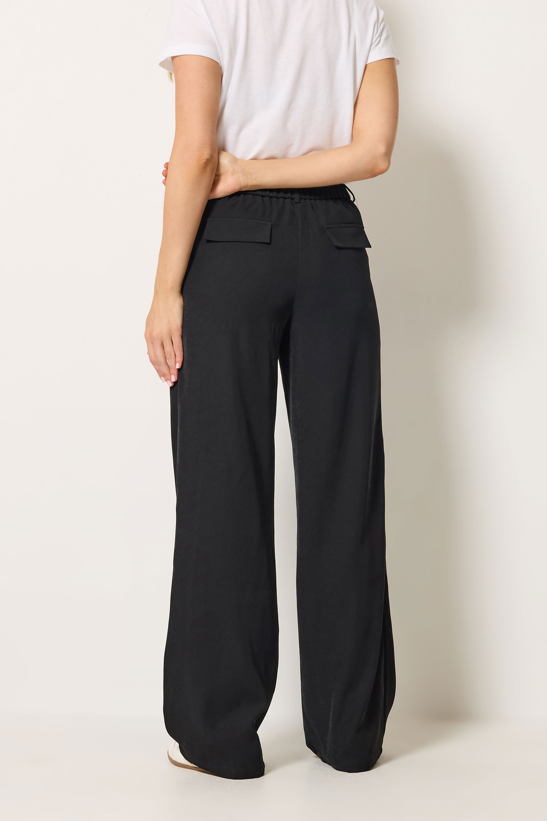 LTS Tall Women's Black Pleated Wide Leg Trousers | Long Tall Sally 2