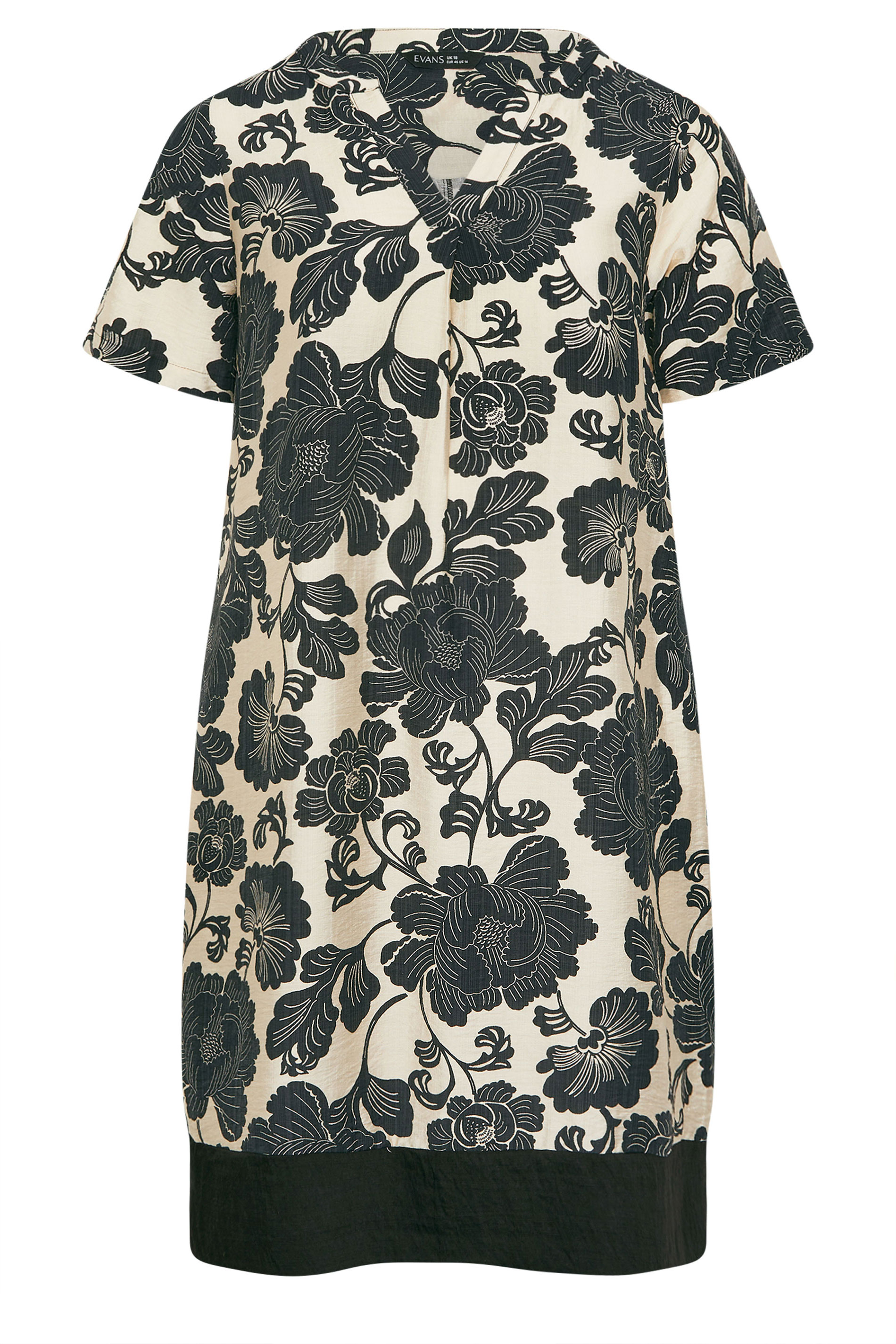 EVANS Plus Size Black Floral Shift Dress | Evans 5