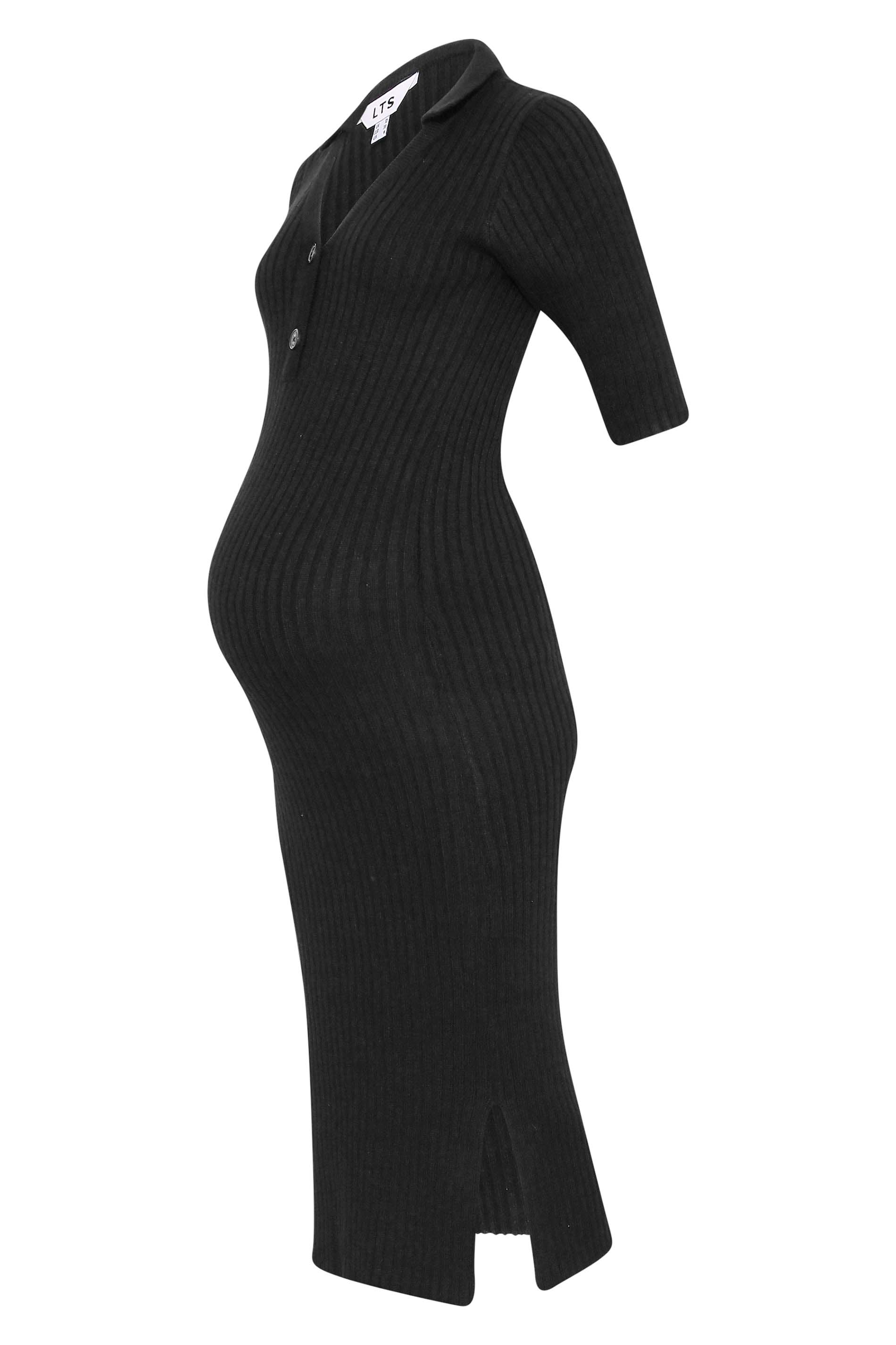 LTS Tall Women's Maternity Black Knitted Midaxi Dress | Long Tall Sally  2
