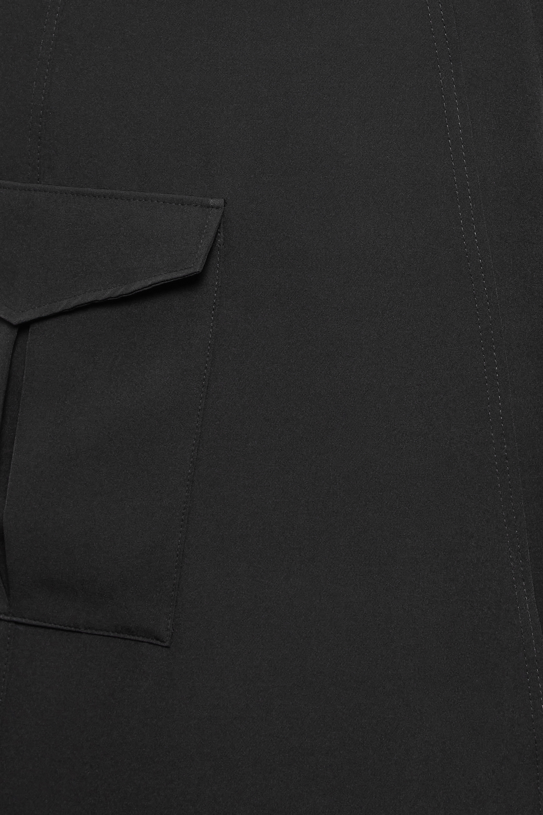 YOURS PETITE Plus Size Black Wrap Cargo Midi Skirt | Yours Clothing 3