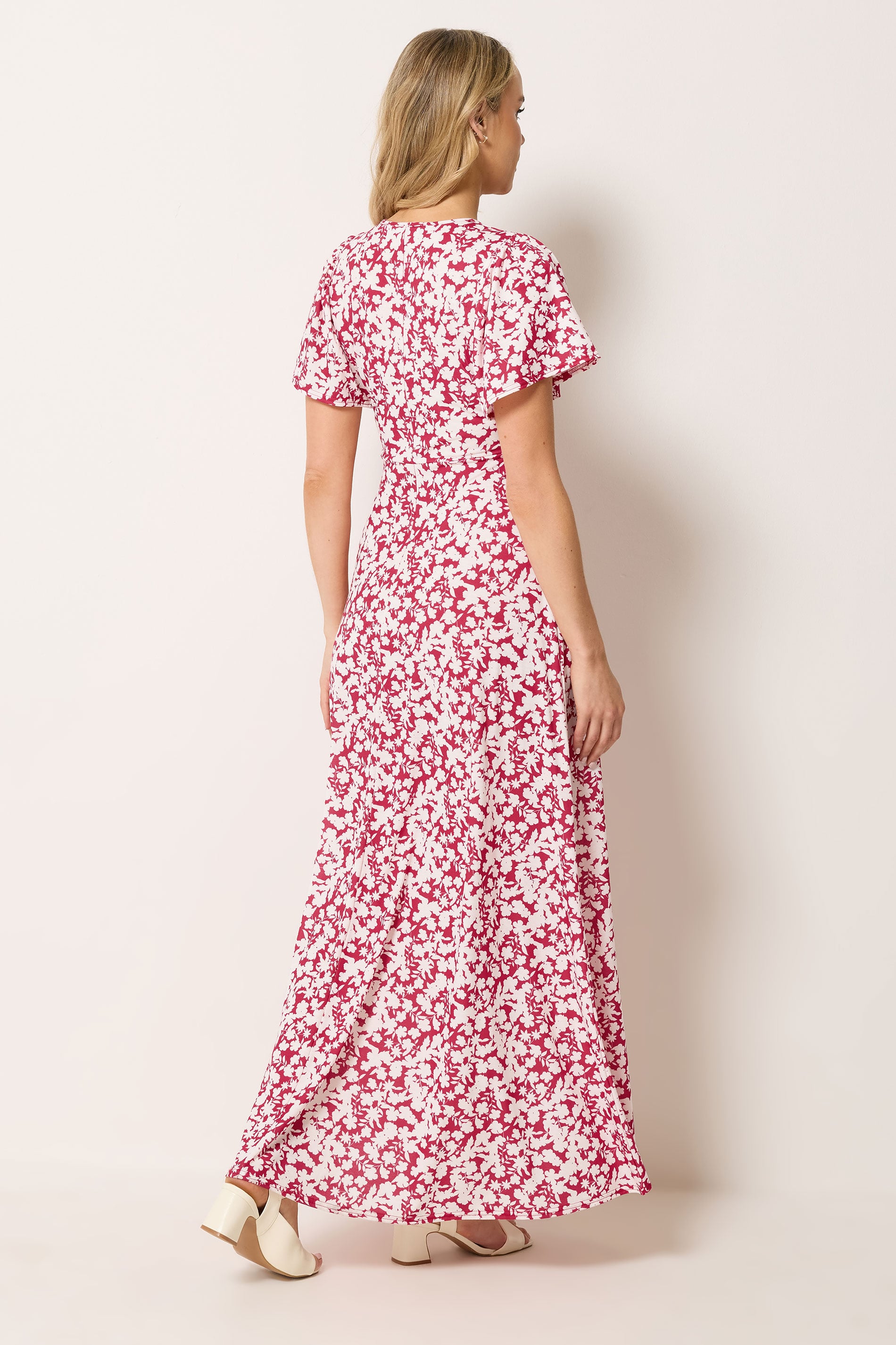 LTS Tall Women's Red Ditsy Floral Wrap Maxi Dress | Long Tall Sally 2
