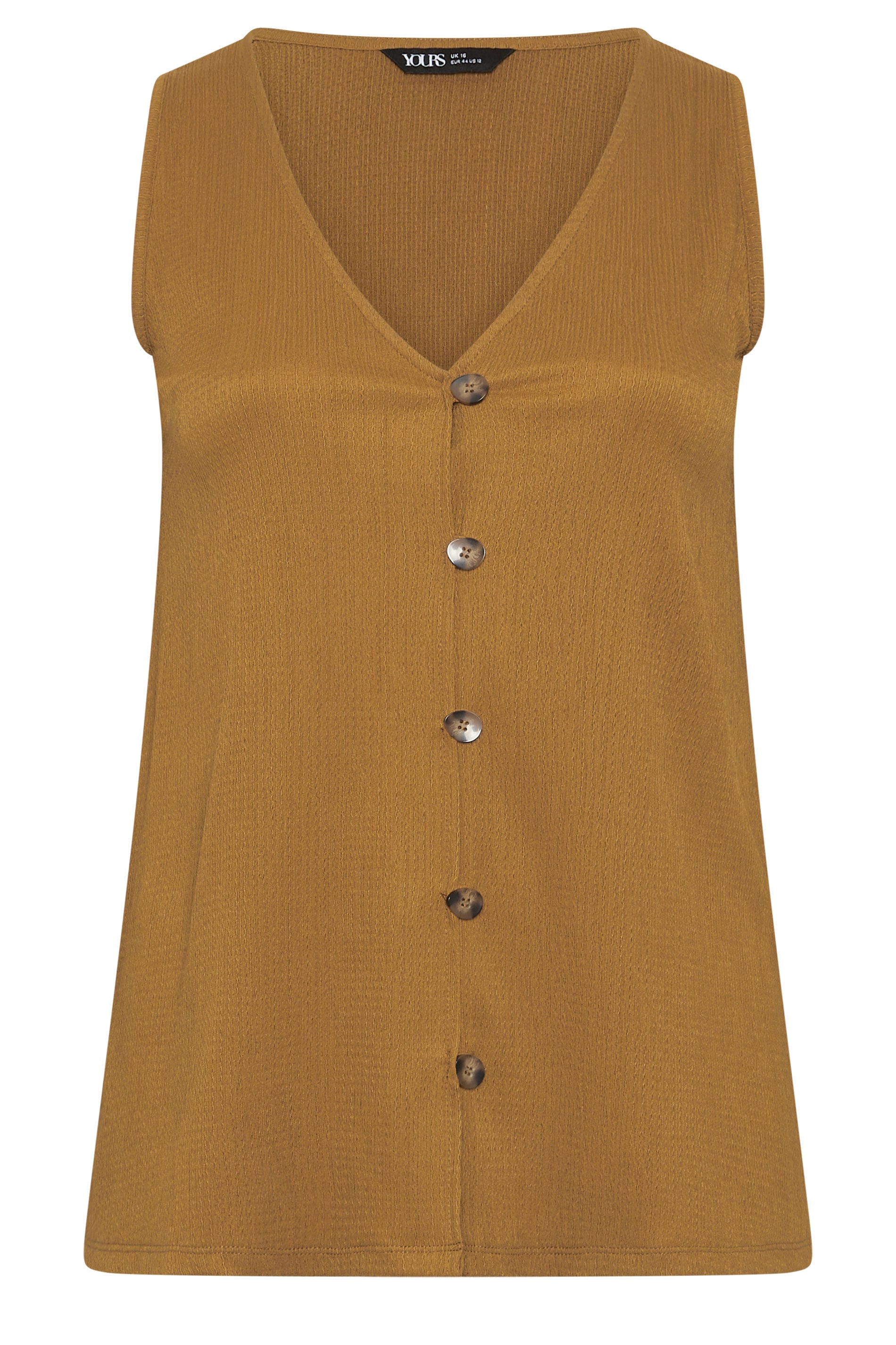 YOURS Plus Size Natural Brown Textured Waistcoat | Yours Clothing 5