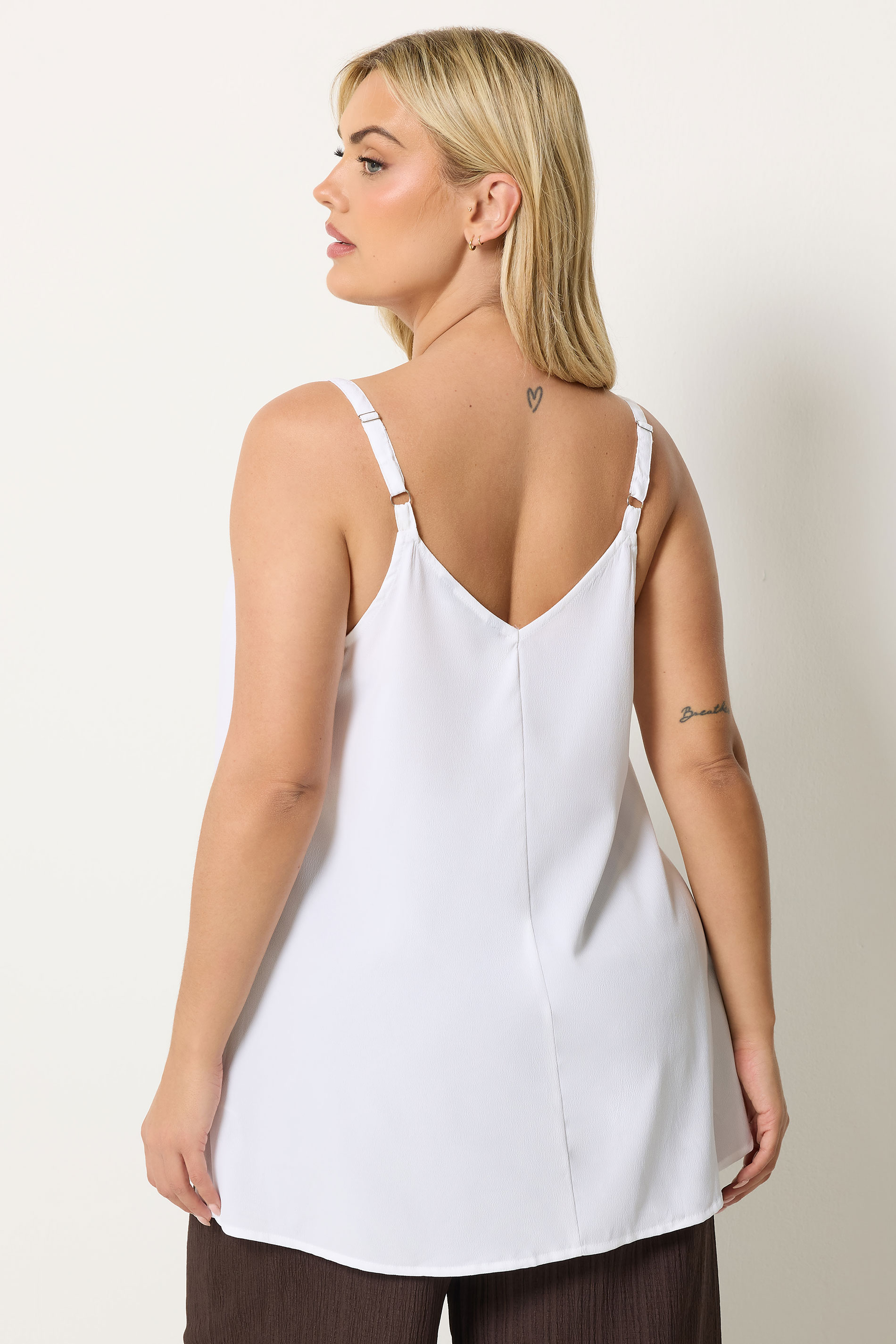 YOURS Plus Size White Lace Insert Cami Vest Top | Yours Clothing 2
