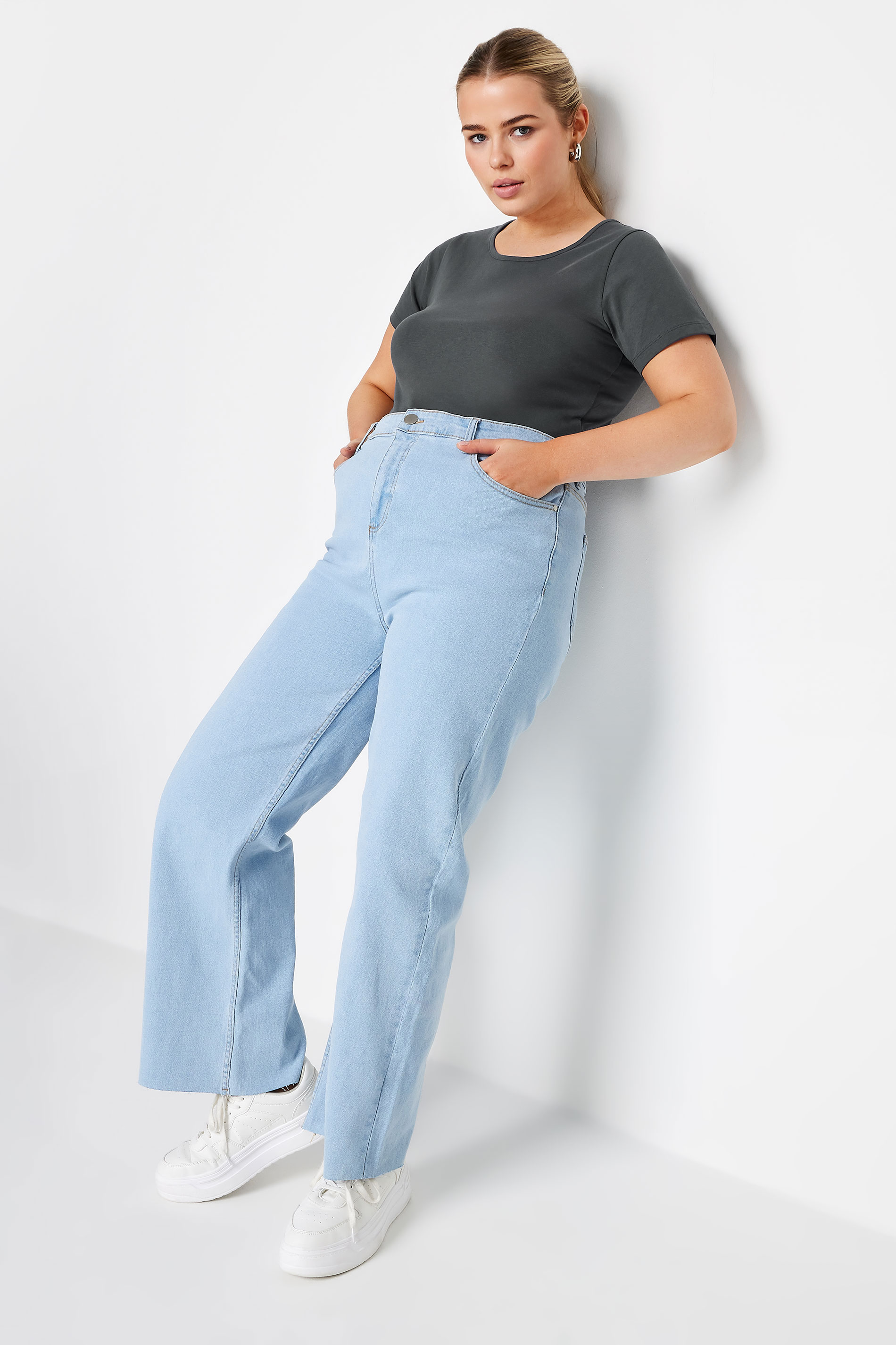 YOURS Plus Size Charcoal Grey Short Sleeve Bodysuit | Yours Clothing 2