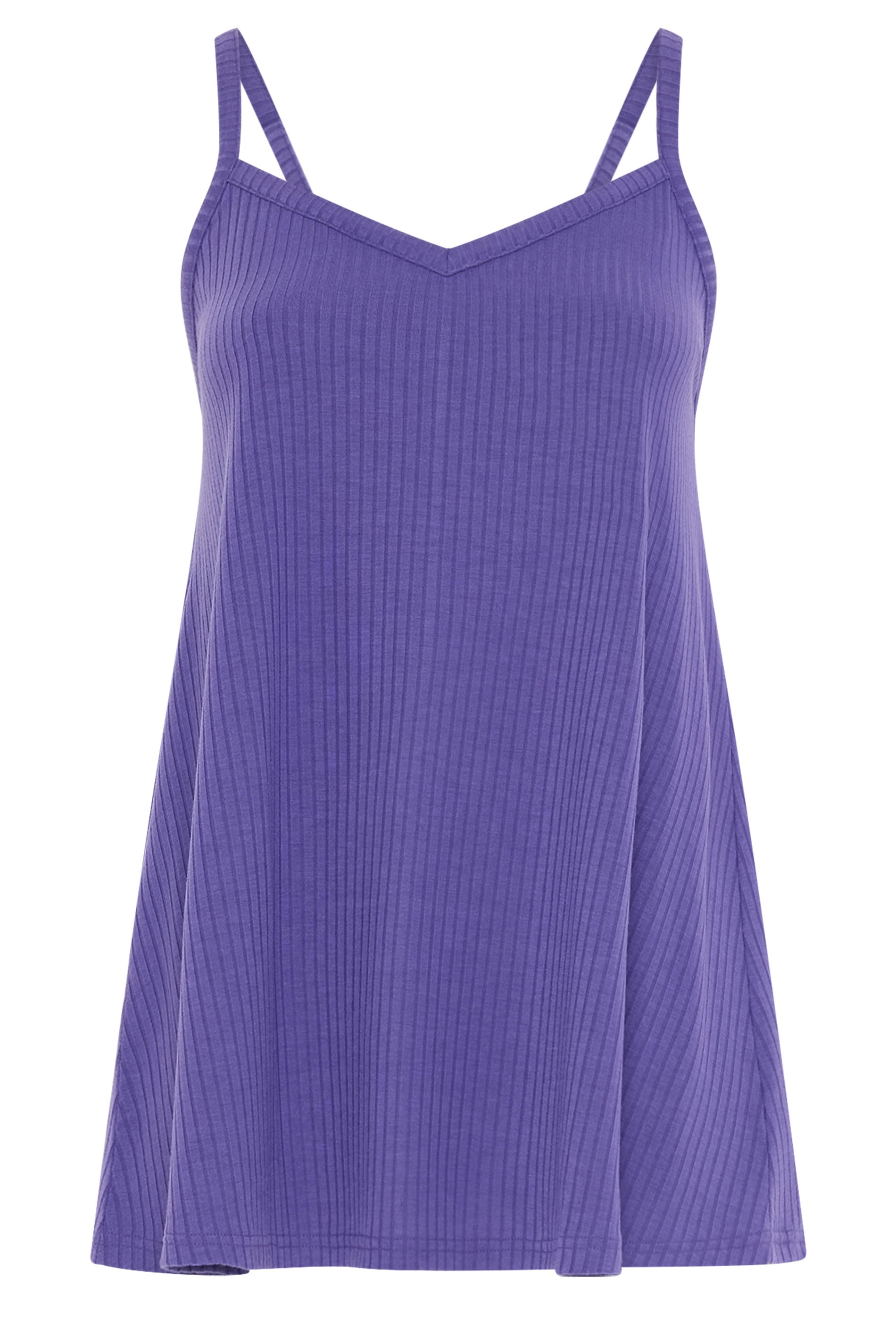 YOURS Plus Size Purple Swing Vest Top | Yours Clothing 5