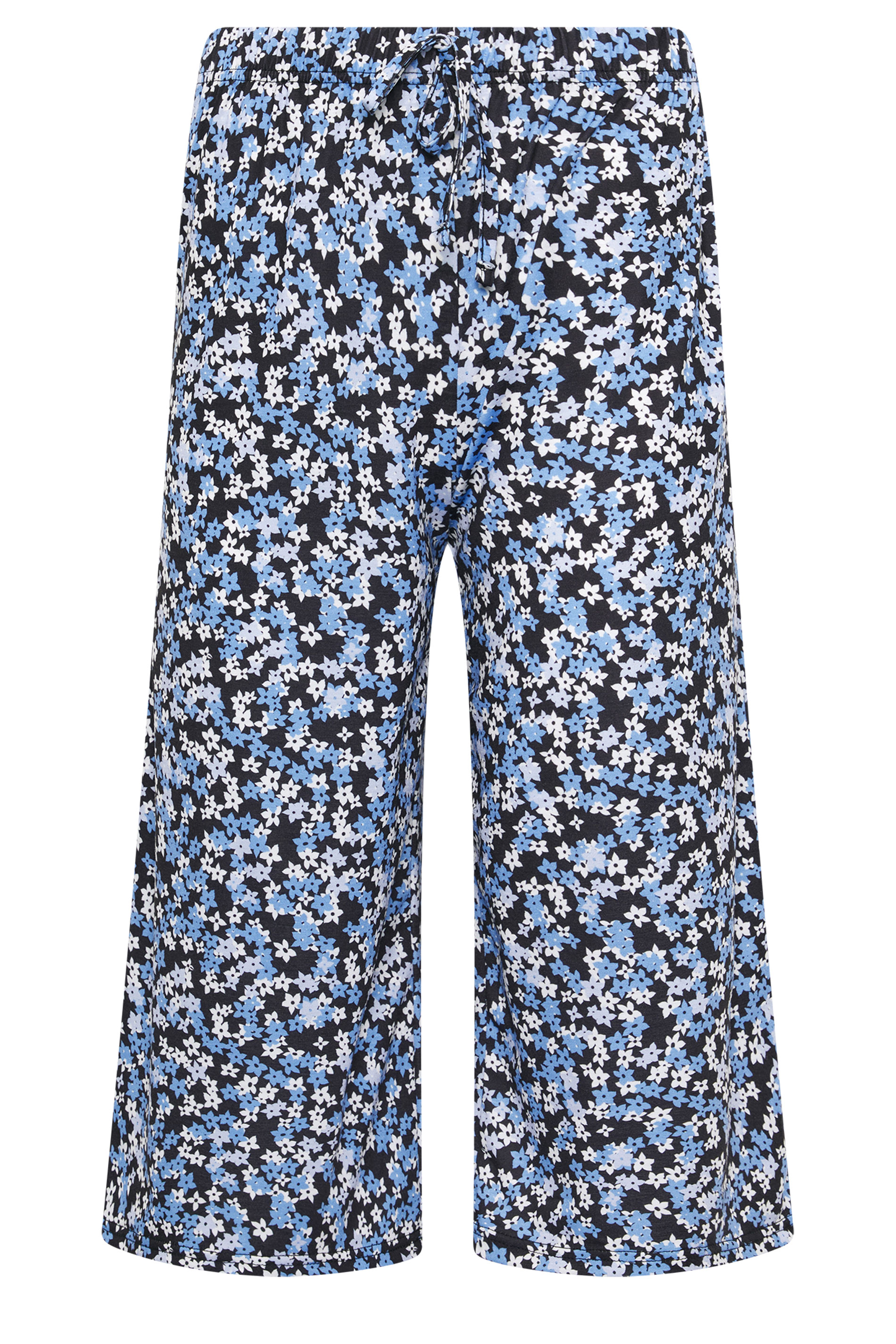 M&Co Petite Blue Floral Print Wide Leg Culottes | M&Co 5