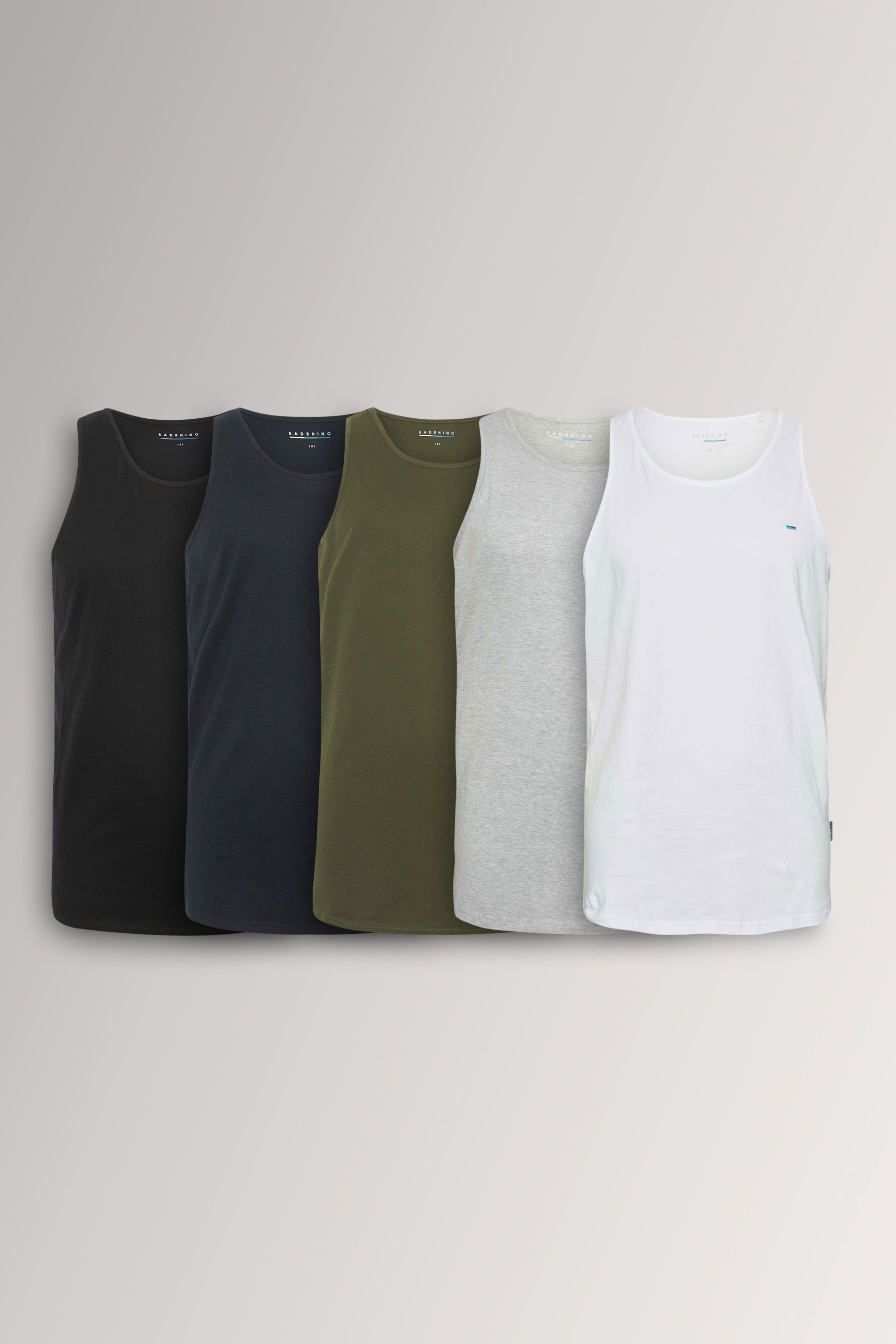 BadRhino Big & Tall Black & White 5 Pack Vest Tops | BadRhino 3