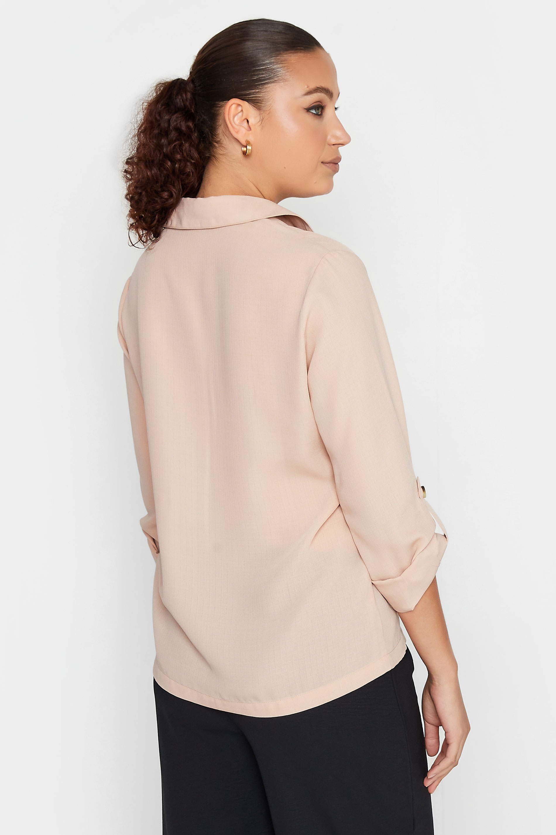 LTS Tall Blush Pink Long Sleeve Utility Shirt | Long Tall Sally 3