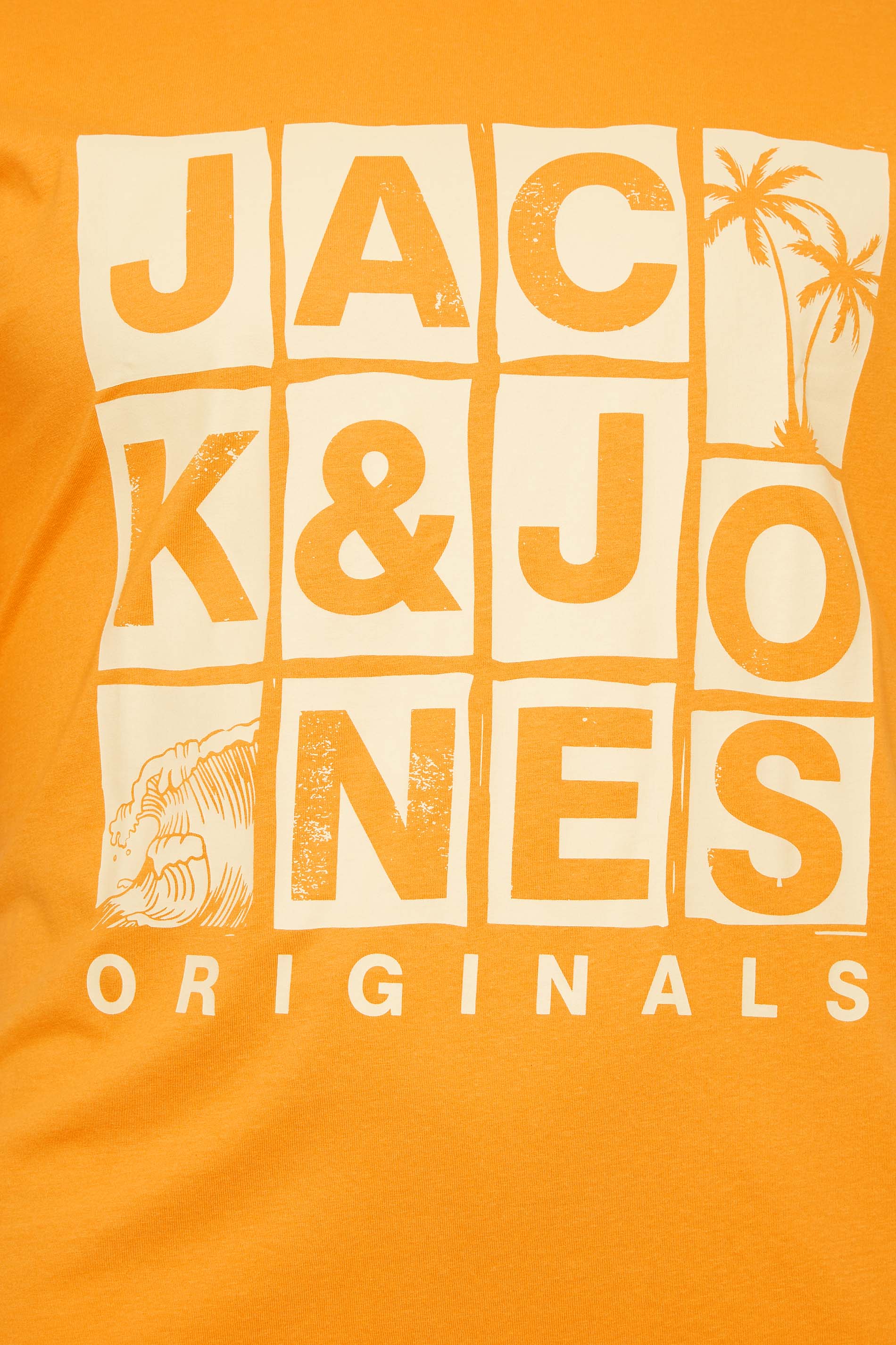 JACK & JONES Big & Tall Orange Originals Logo Print T-Shirt | BadRhino 2