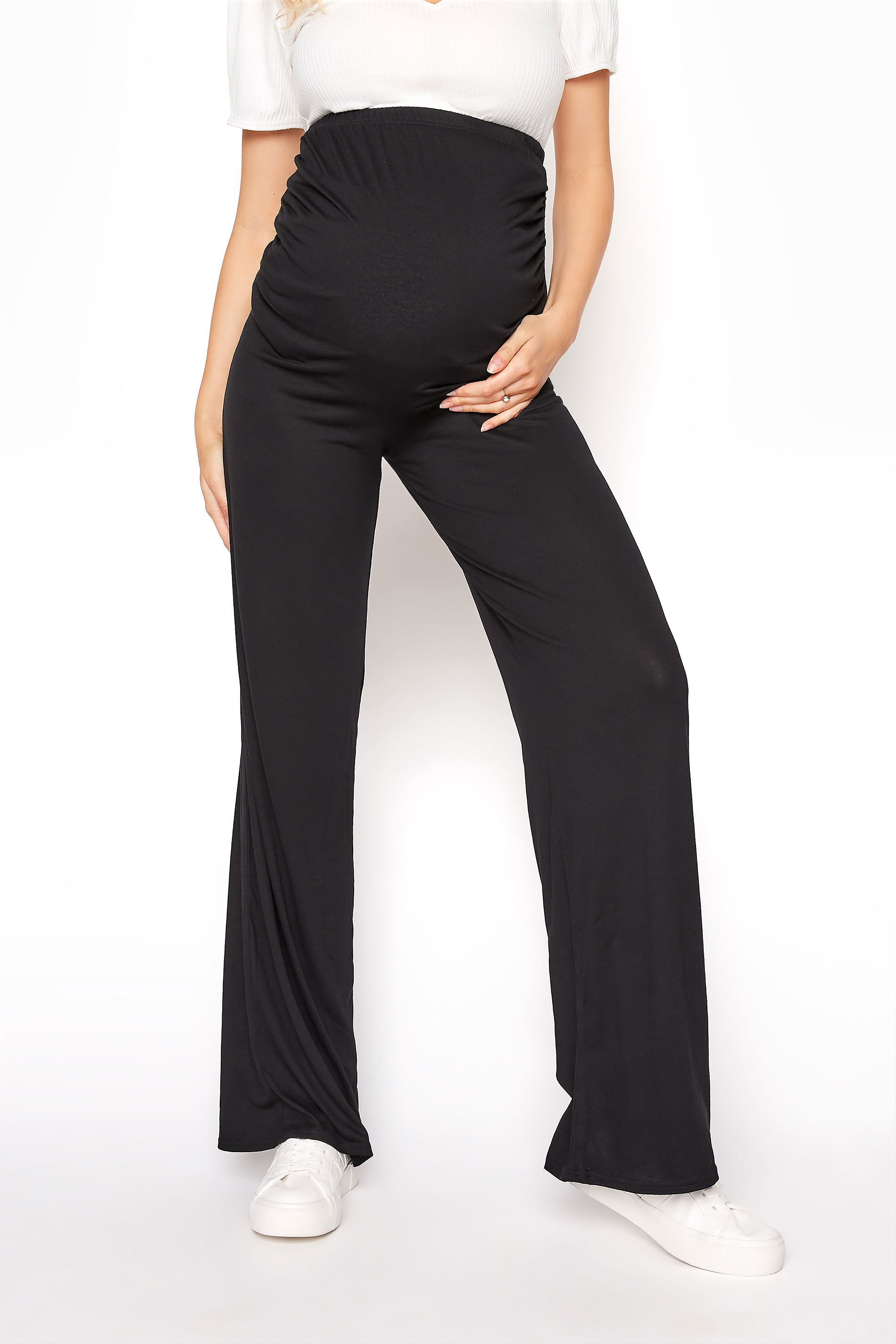 LTS Maternity Black Wide Leg Trousers | Long Tall Sally